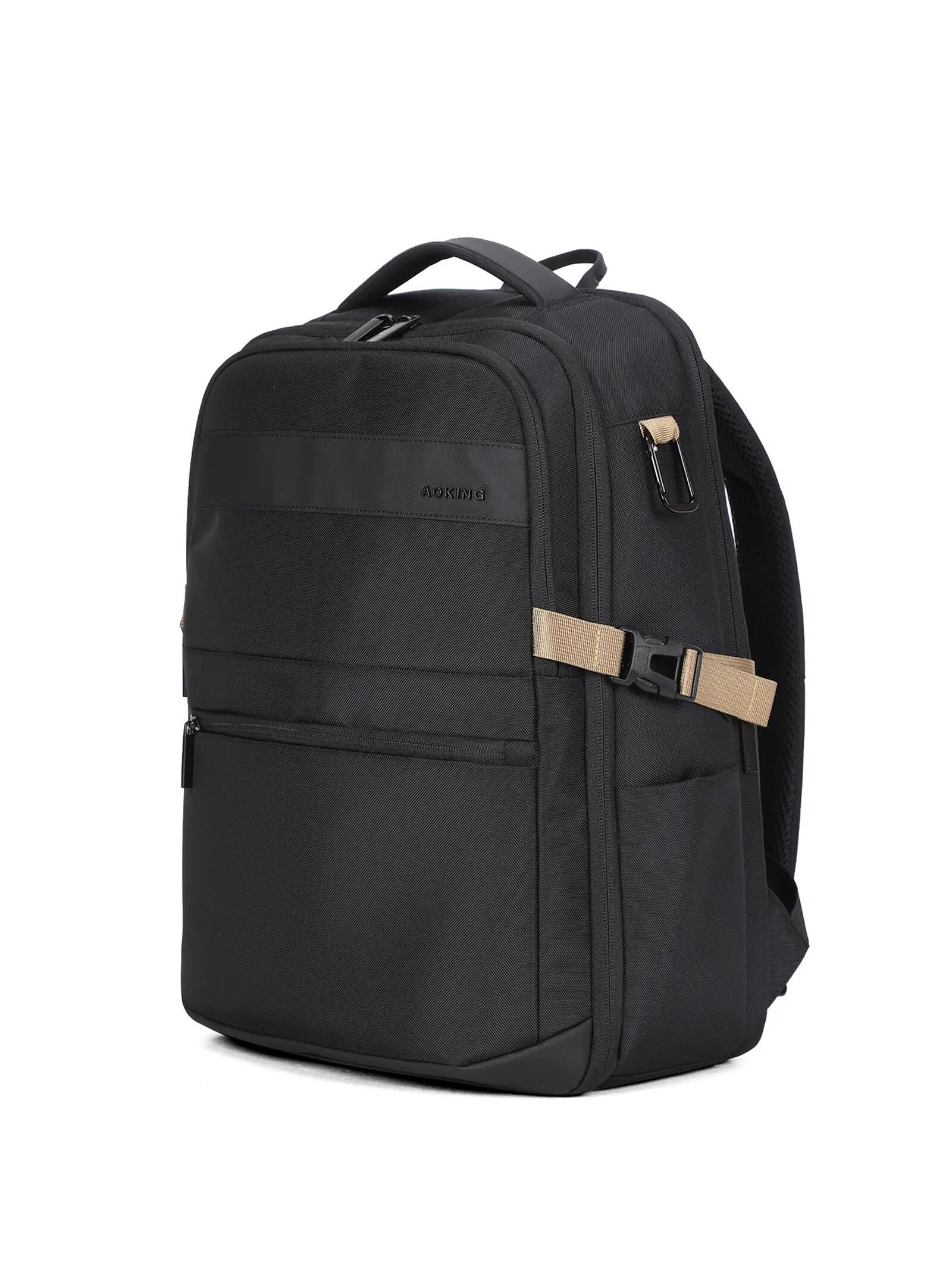 Sac à Dos Aoking Noir Unisexe avec Fermeture Éclair - Poches Multifonctionnelles 4/6