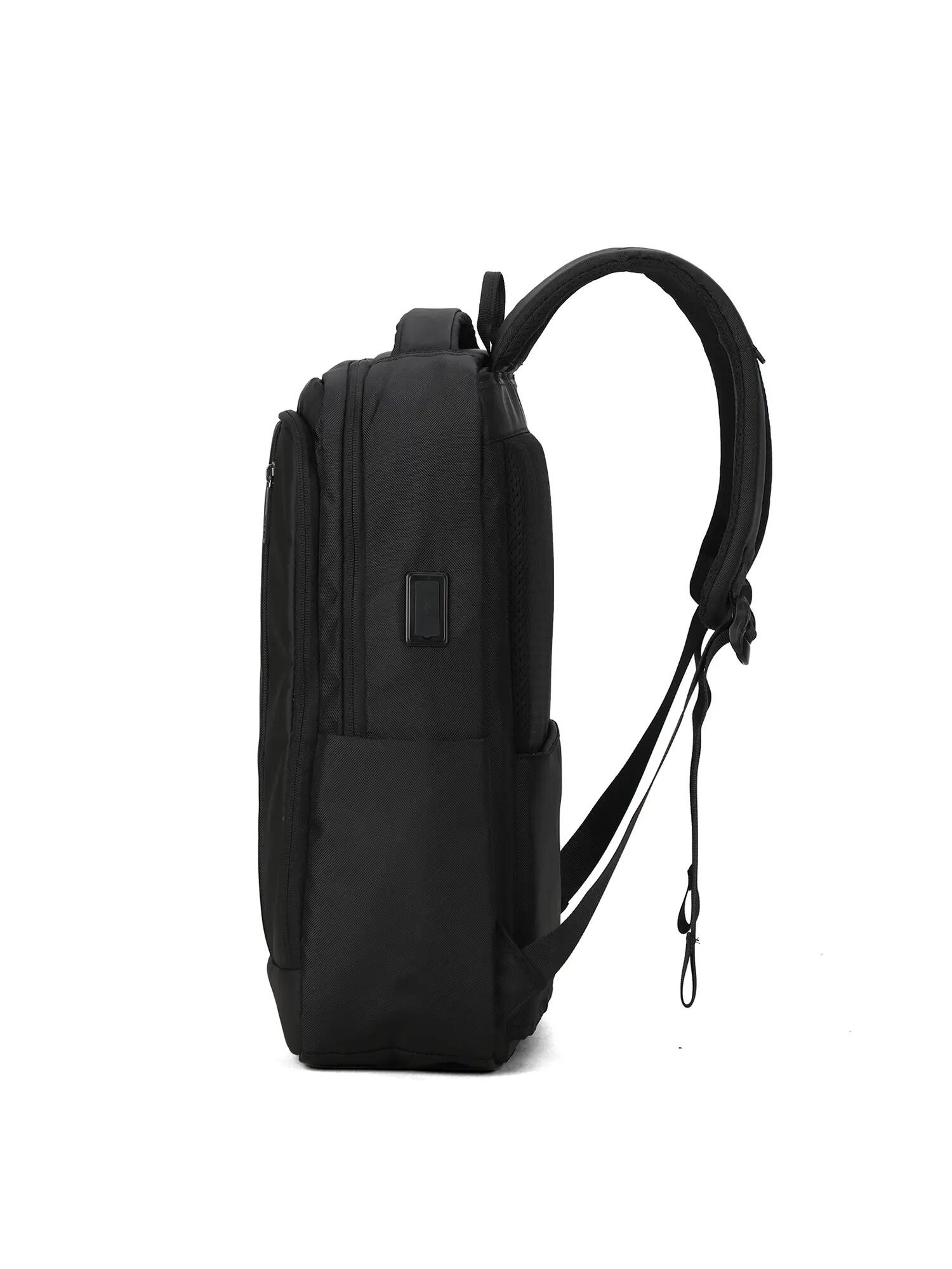 Aoking Rucksack Schwarz Unisex mit Reißverschluss - Polyester Casual 3/6
