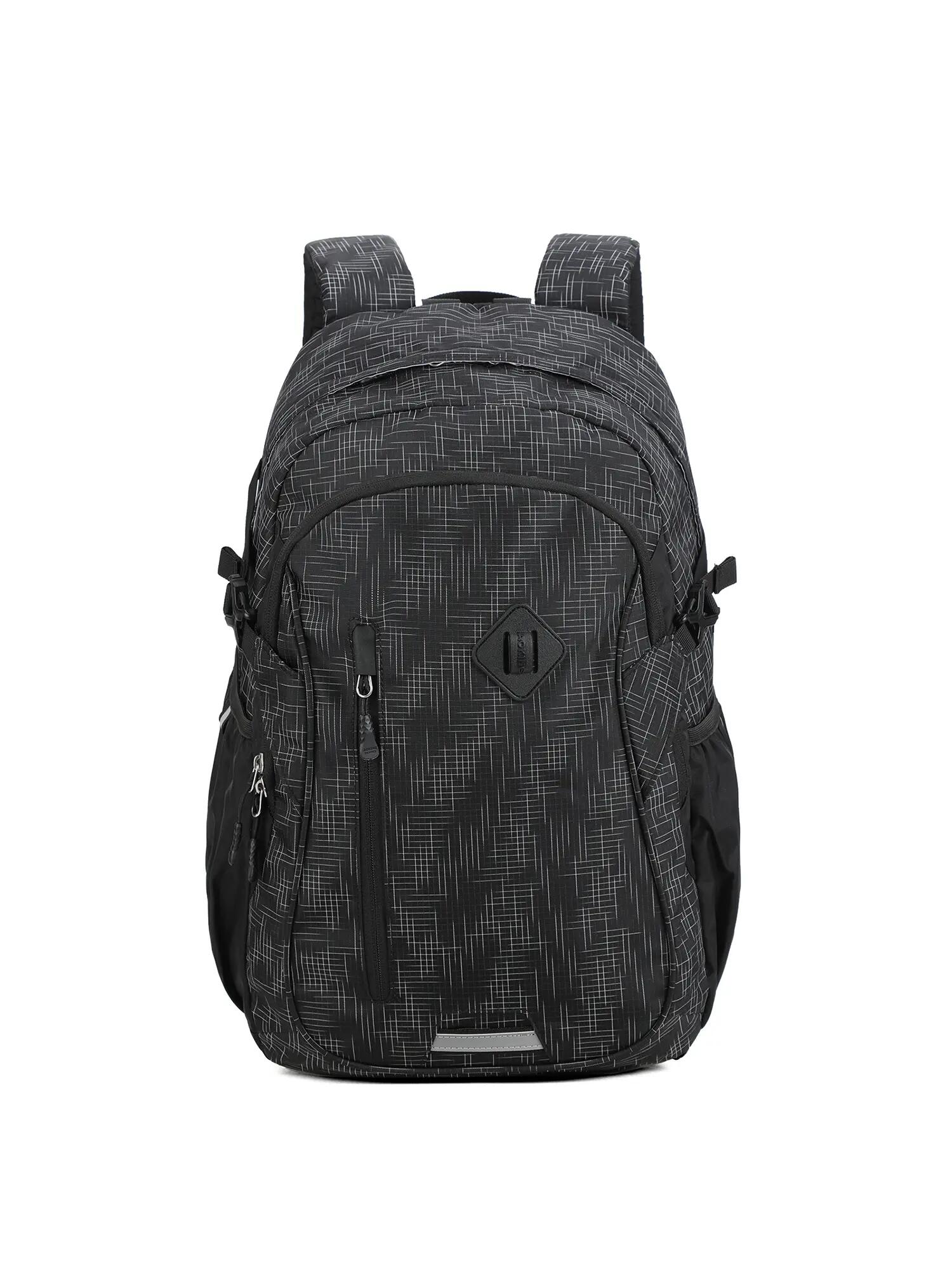 Aoking Unisex Rugzak Zwart en Geel - Polyester met Rits 4/6