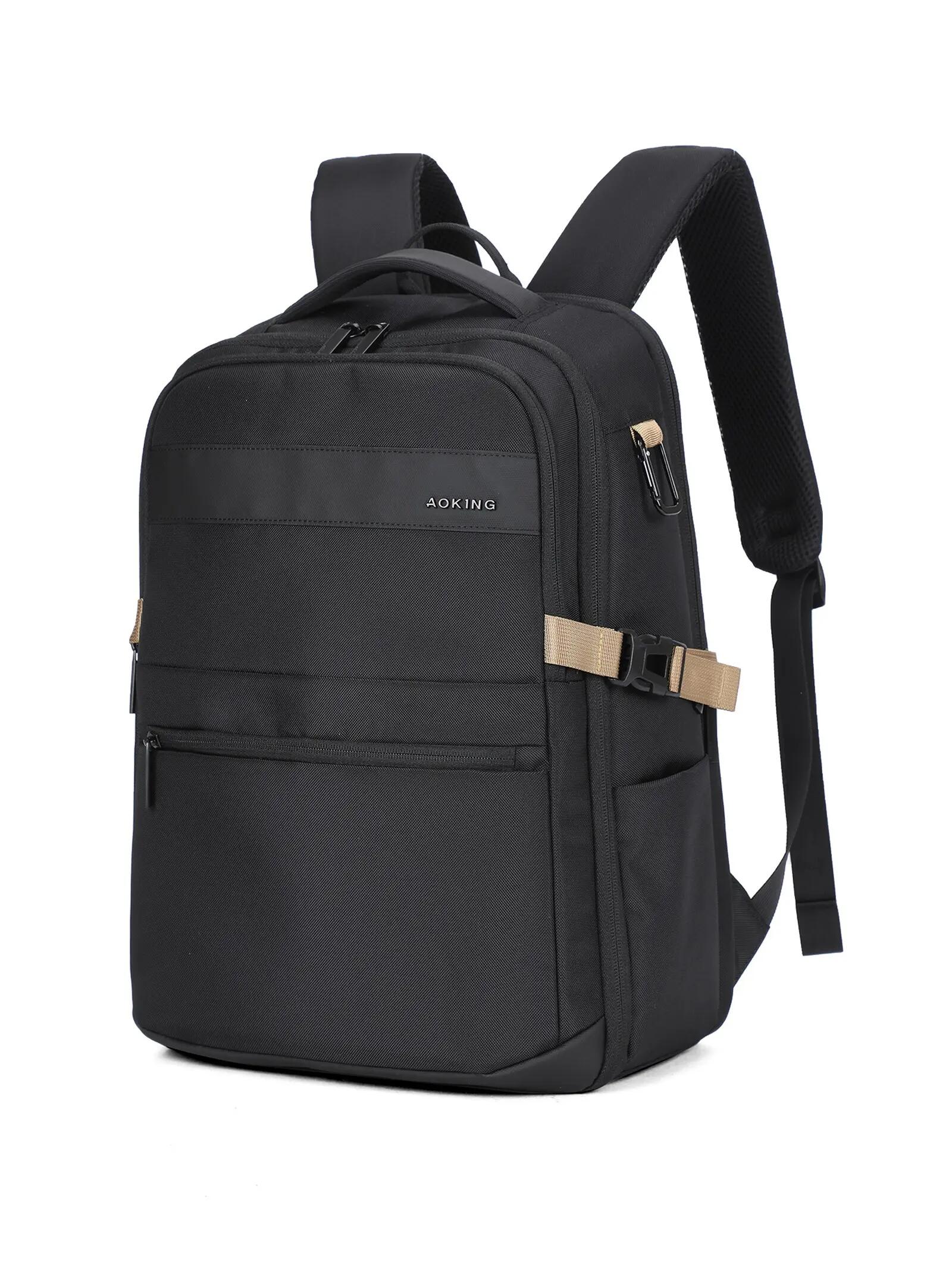 Sac à Dos Aoking Noir Unisexe avec Fermeture Éclair - Poches Multifonctionnelles 2/6