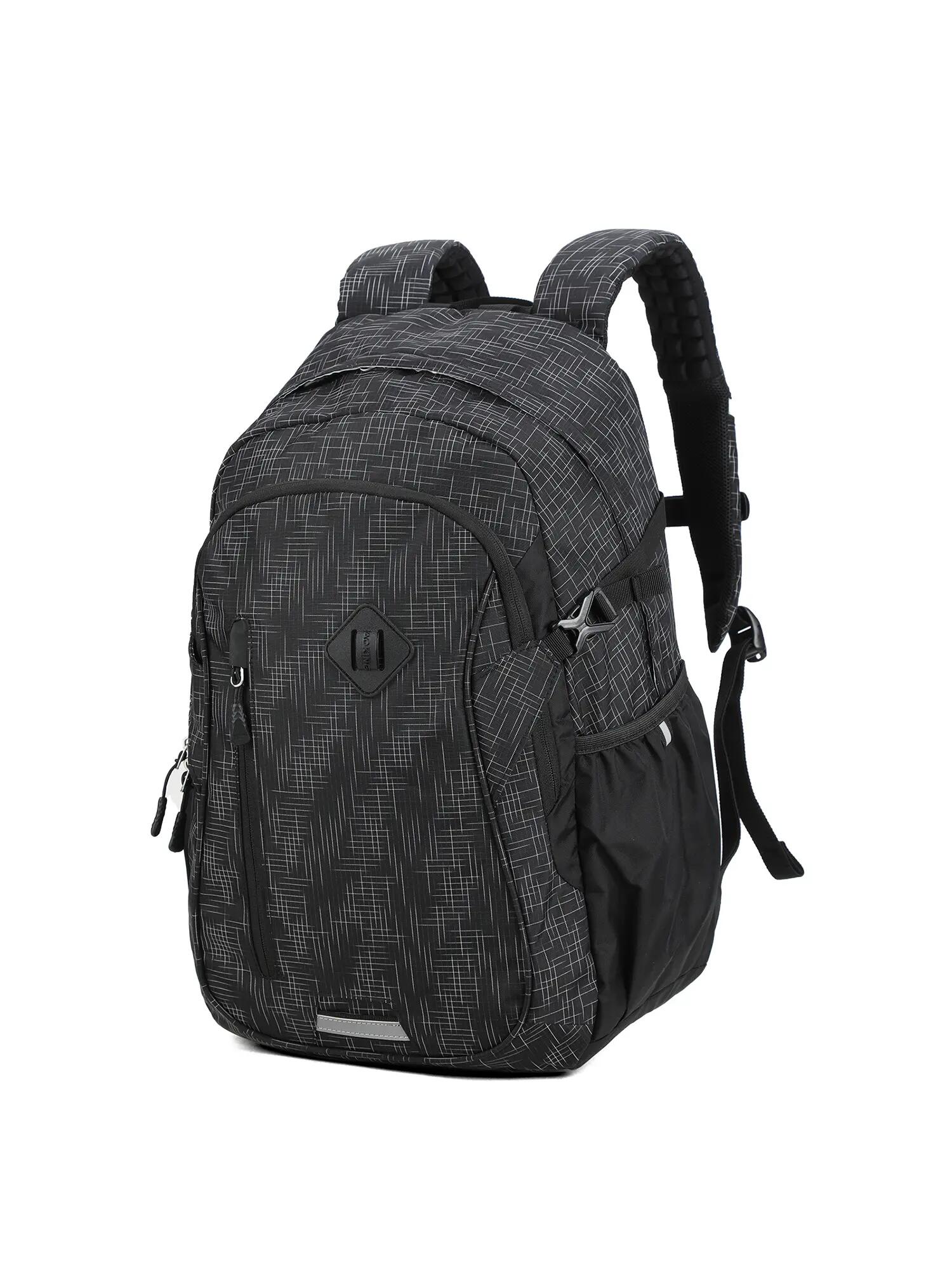 Aoking Unisex Rugzak Zwart en Geel - Polyester met Rits 2/6