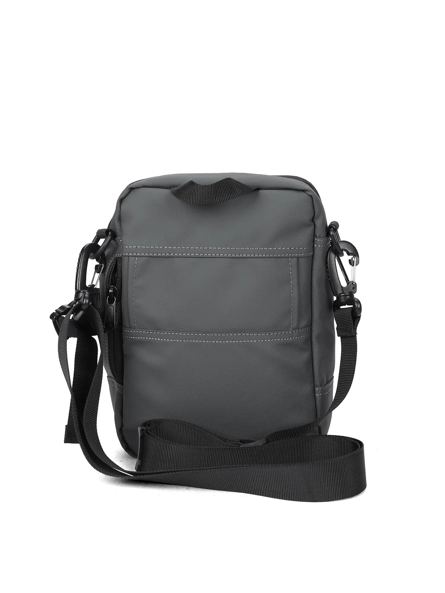 Borsa a Spalla Unisex Aoking Nero - Sling Bag con Zip e Tracolla Regolabile 4/6