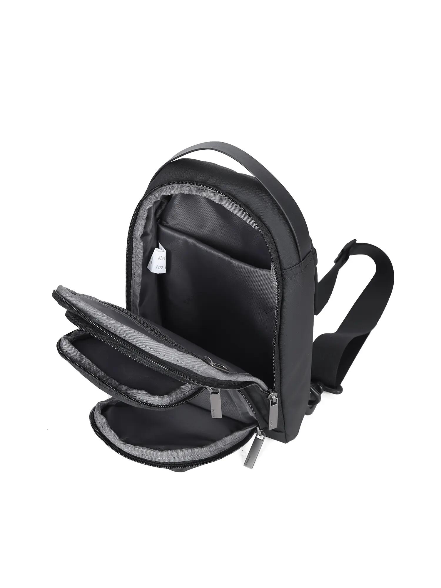 Aoking Umhängetasche Unisex Schwarz - Reißverschluss und multifunktionale Fächer 6/6