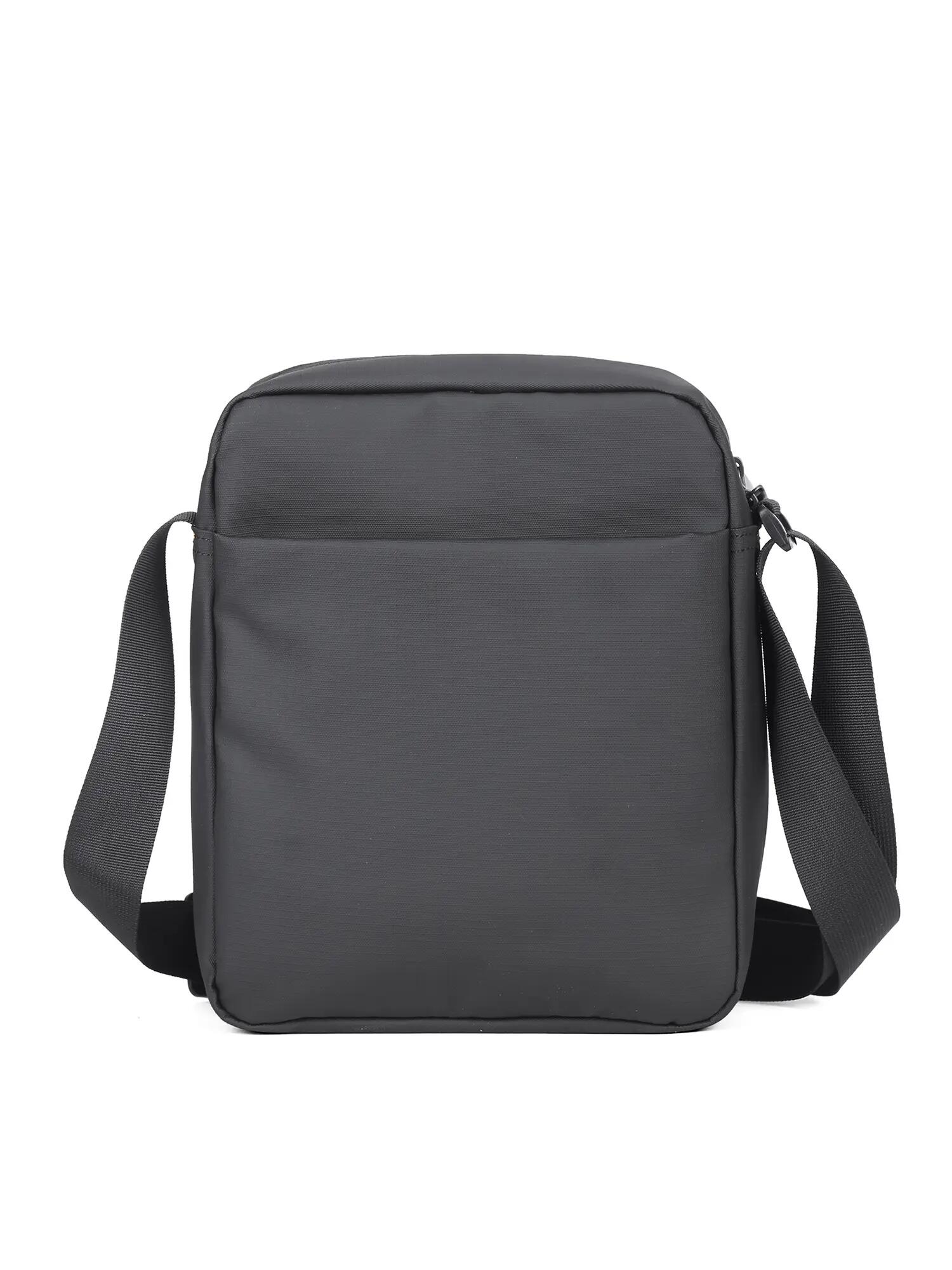 Aoking Umhängetasche Unisex Schwarz mit Reißverschluss und praktischen Fächern 4/6