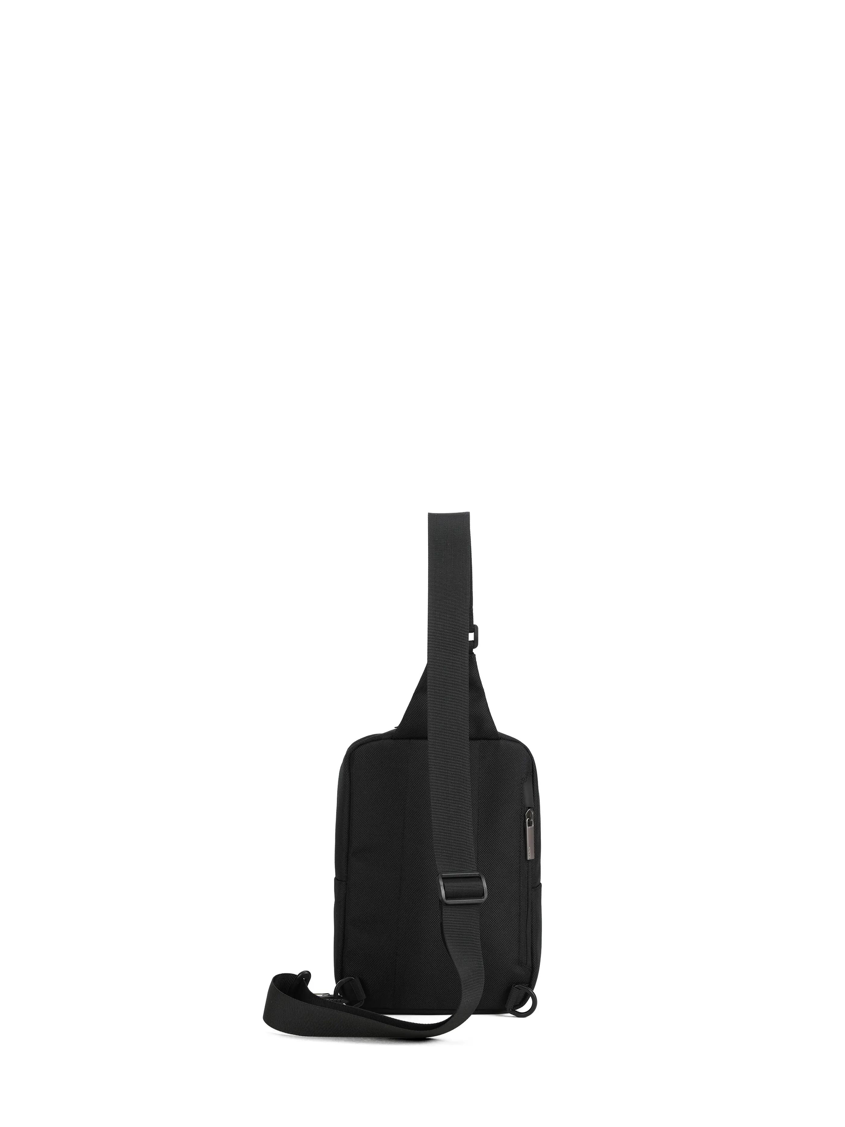 Borsa a Tracolla Unisex Aoking Nero con Zip e Tasche Esterne 4/6