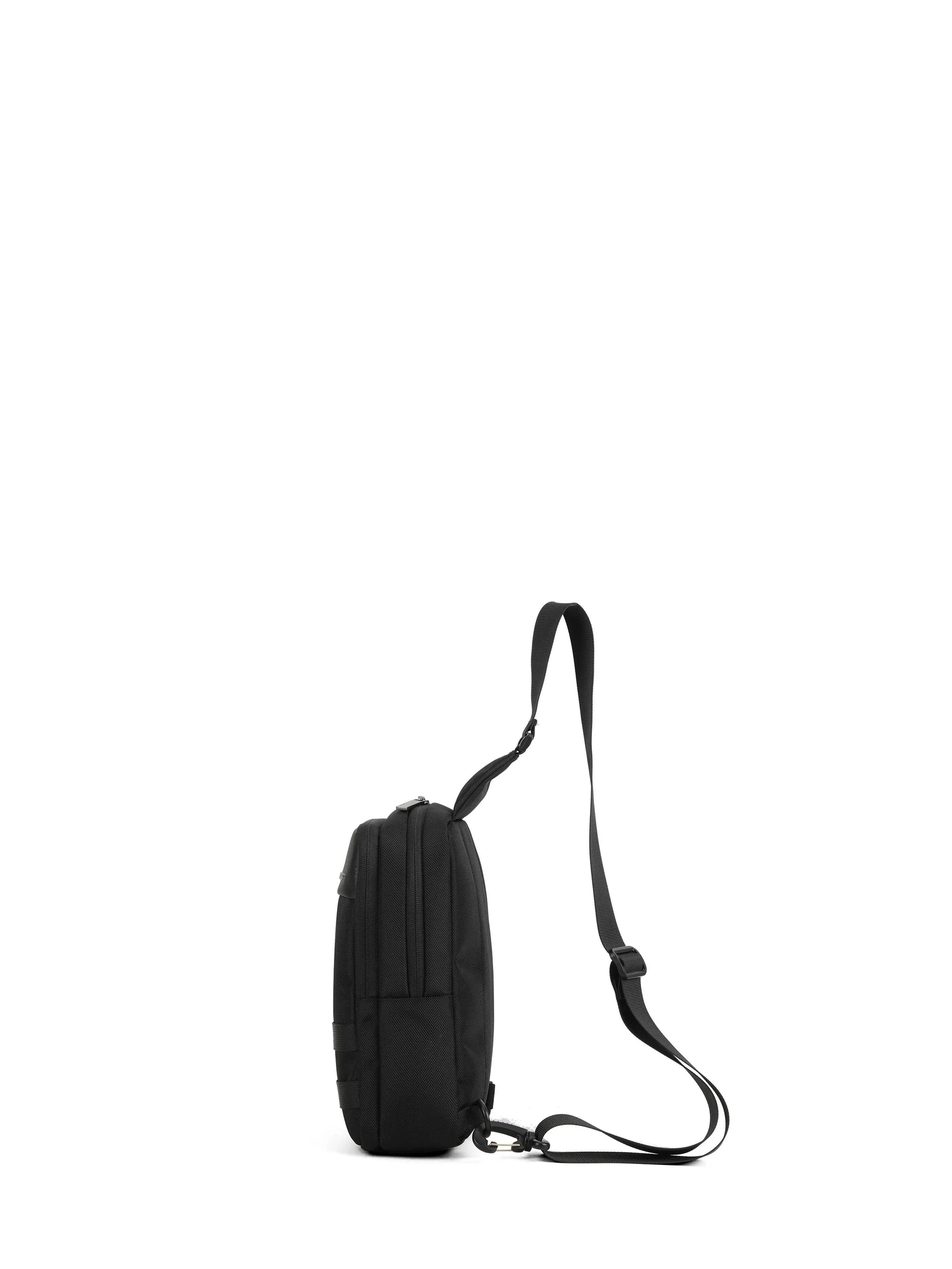 Borsa a Tracolla Unisex Aoking Nero con Zip e Tasche Esterne 3/6