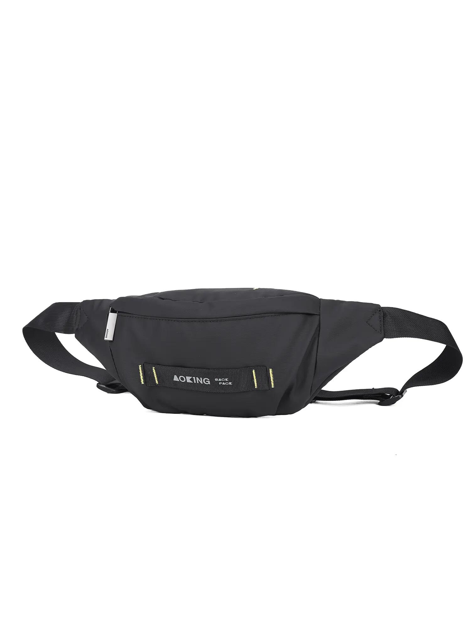 Aoking Unisex Bauchtasche Schwarz mit Reißverschluss und verstellbarem 2/6