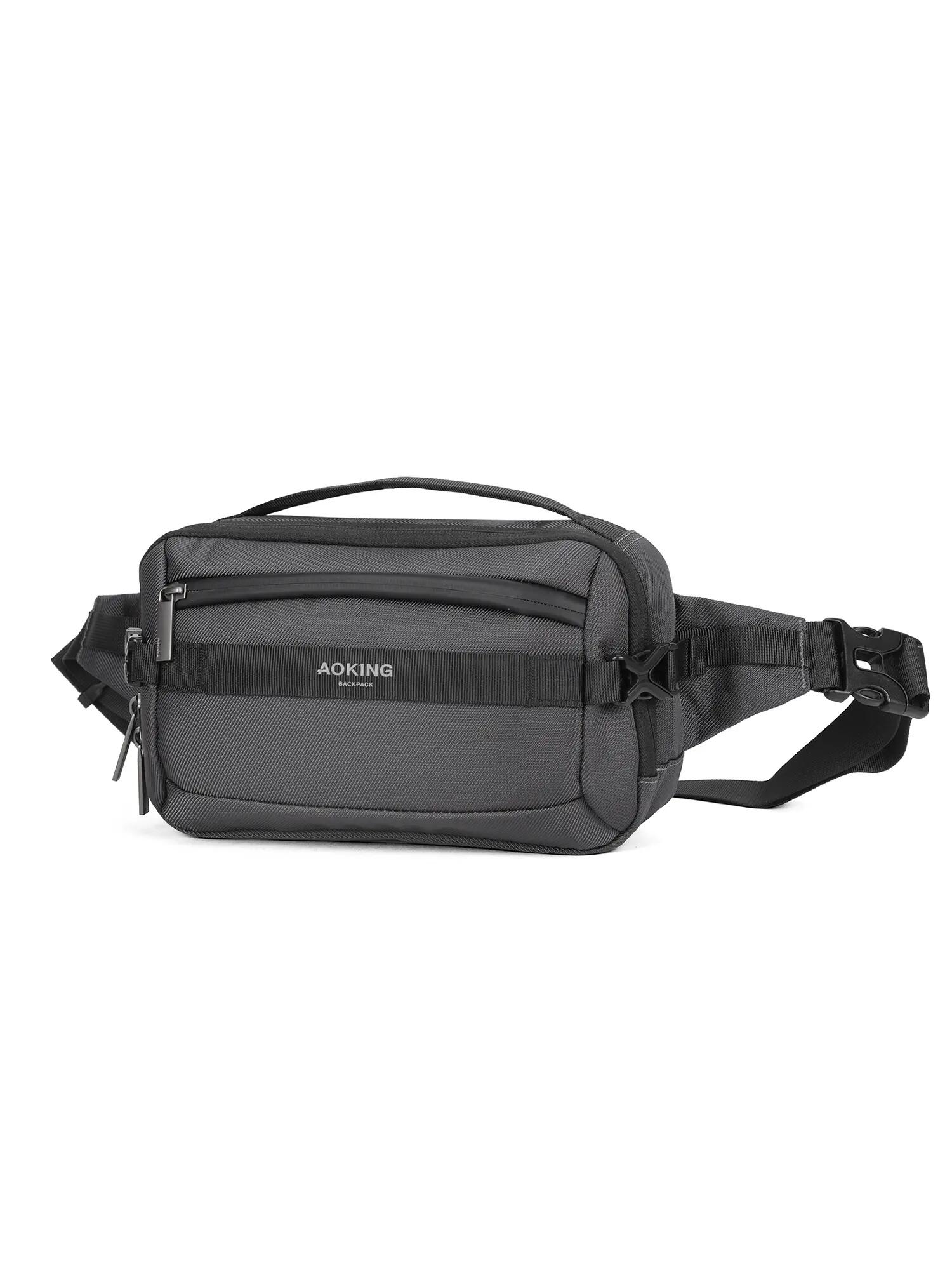 Marsupio Unisex Aoking Nero - Poliestere con Zip e Tracolla Regolabile 2/6
