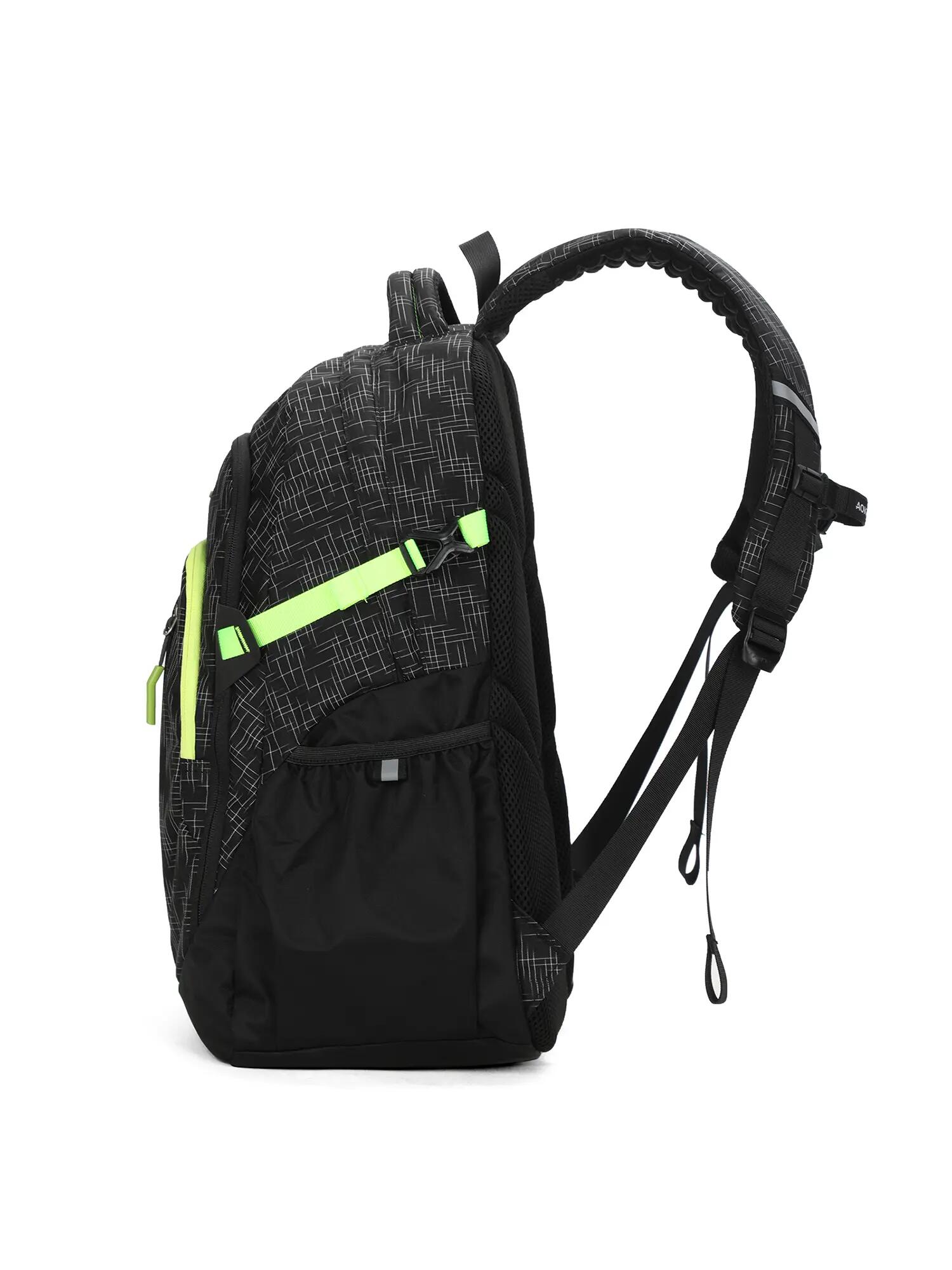 Zaino Aoking Nero e Giallo Colour Blocking - Poliestere Unisex 3/6