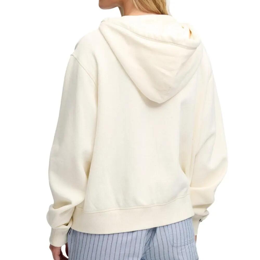 Superdry Women's Ecru Zip-Through Hoodie 3/7