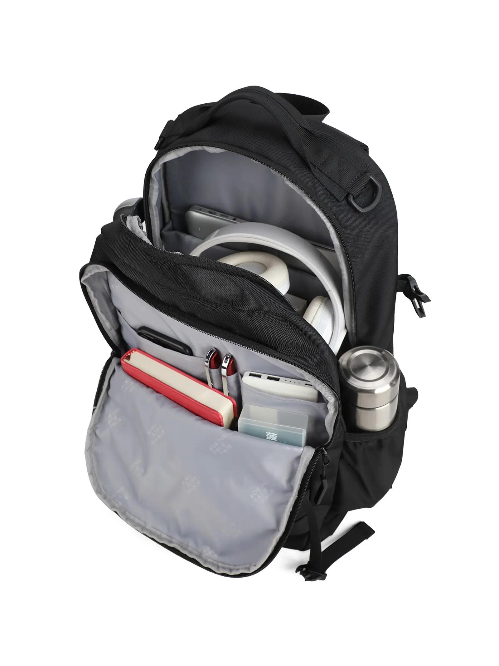 Aoking Batoh Černý Unisex se Zipem - Polyester 34x48 cm 5/6