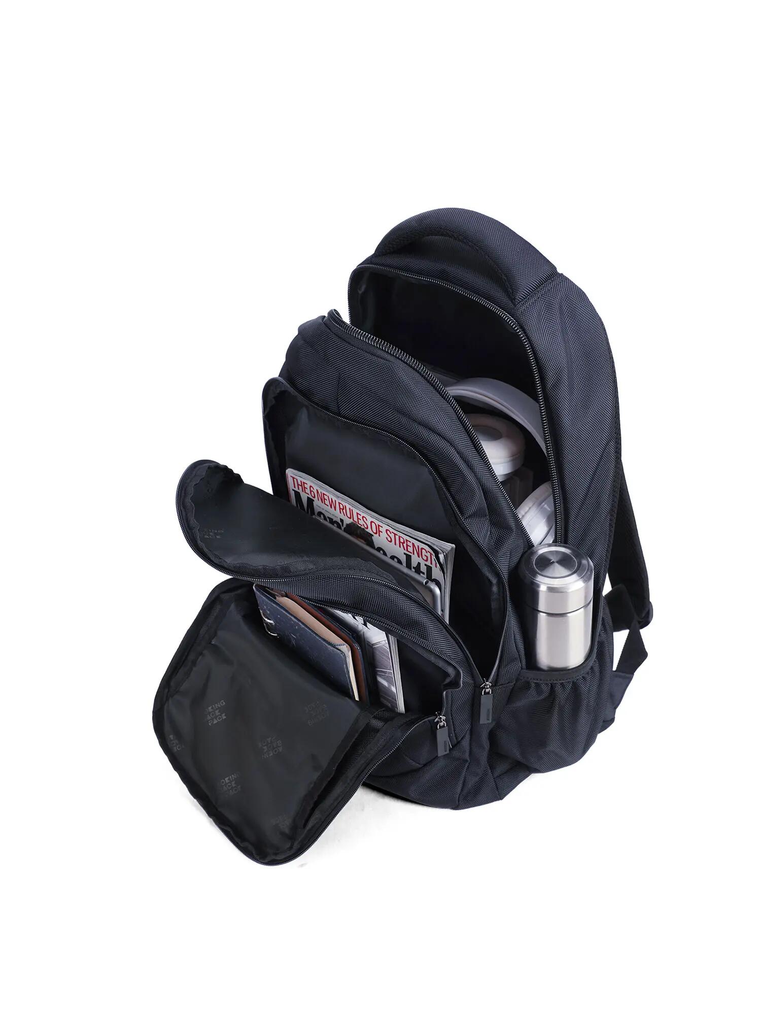 Aoking Kaelen Unisex Rugzak Zwart - Polyester met Ritssluiting 5/6