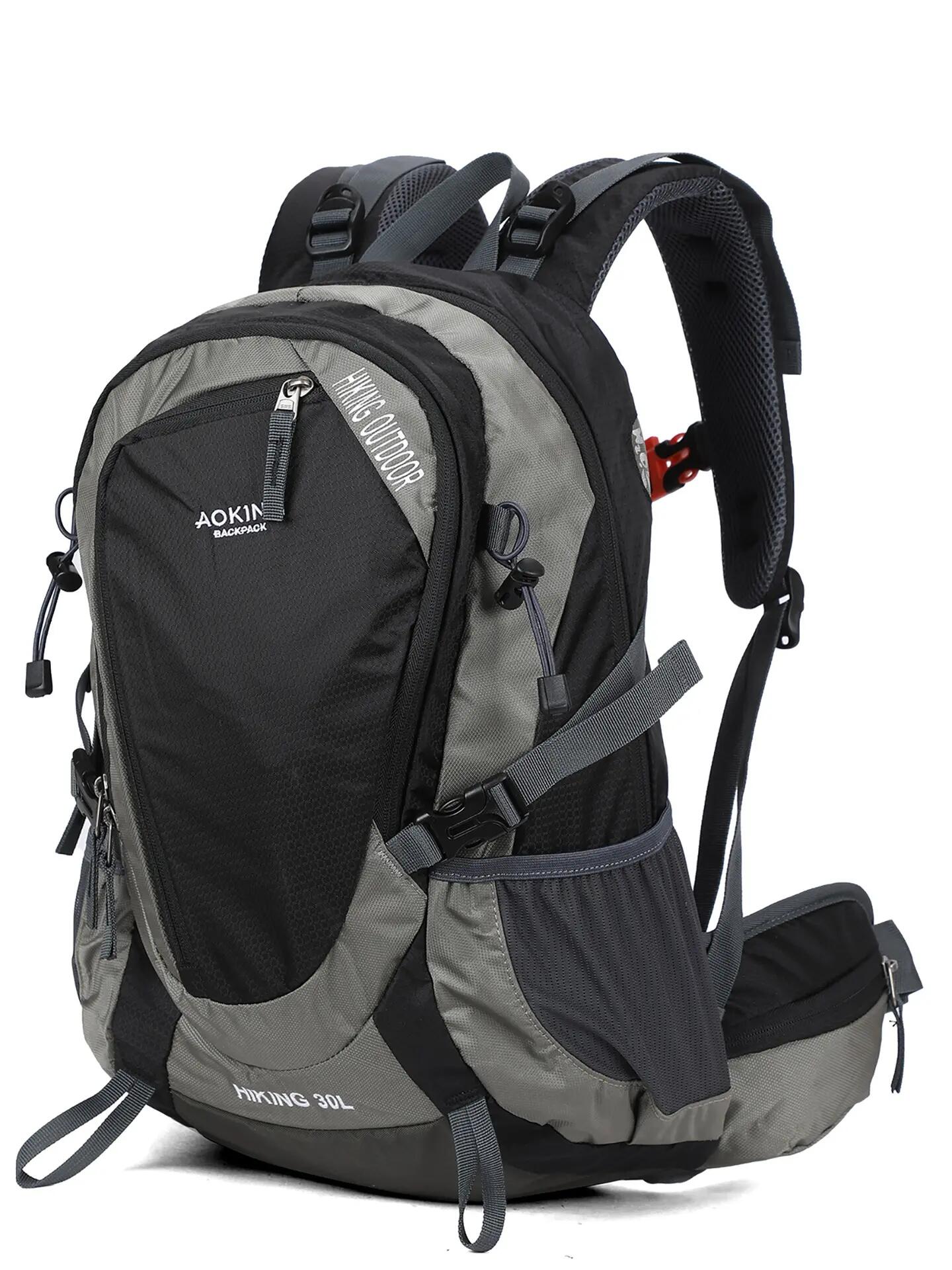 Aoking Rucksack Schwarz Unisex 30L - Polyester mit Reißverschluss und Taschen 9/12
