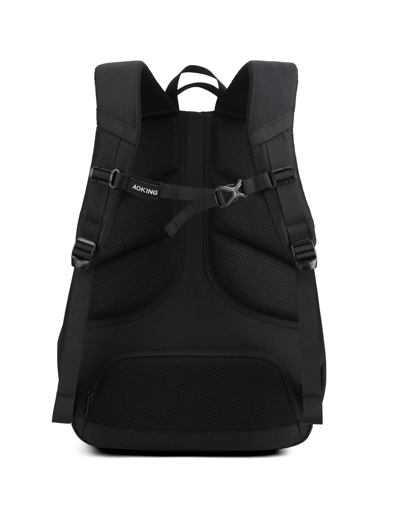 Aoking Batoh Černý Unisex se Zipem - Polyester 34x48 cm 4/6