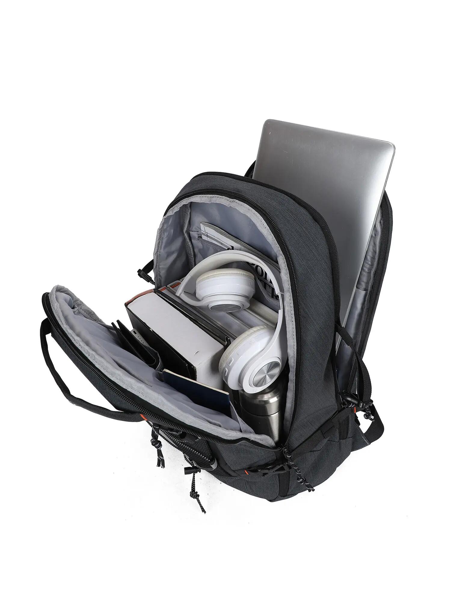 Aoking Riven Rucksack Unisex Grau Polyester - 3 Fächer mit Reißverschluss 5/6