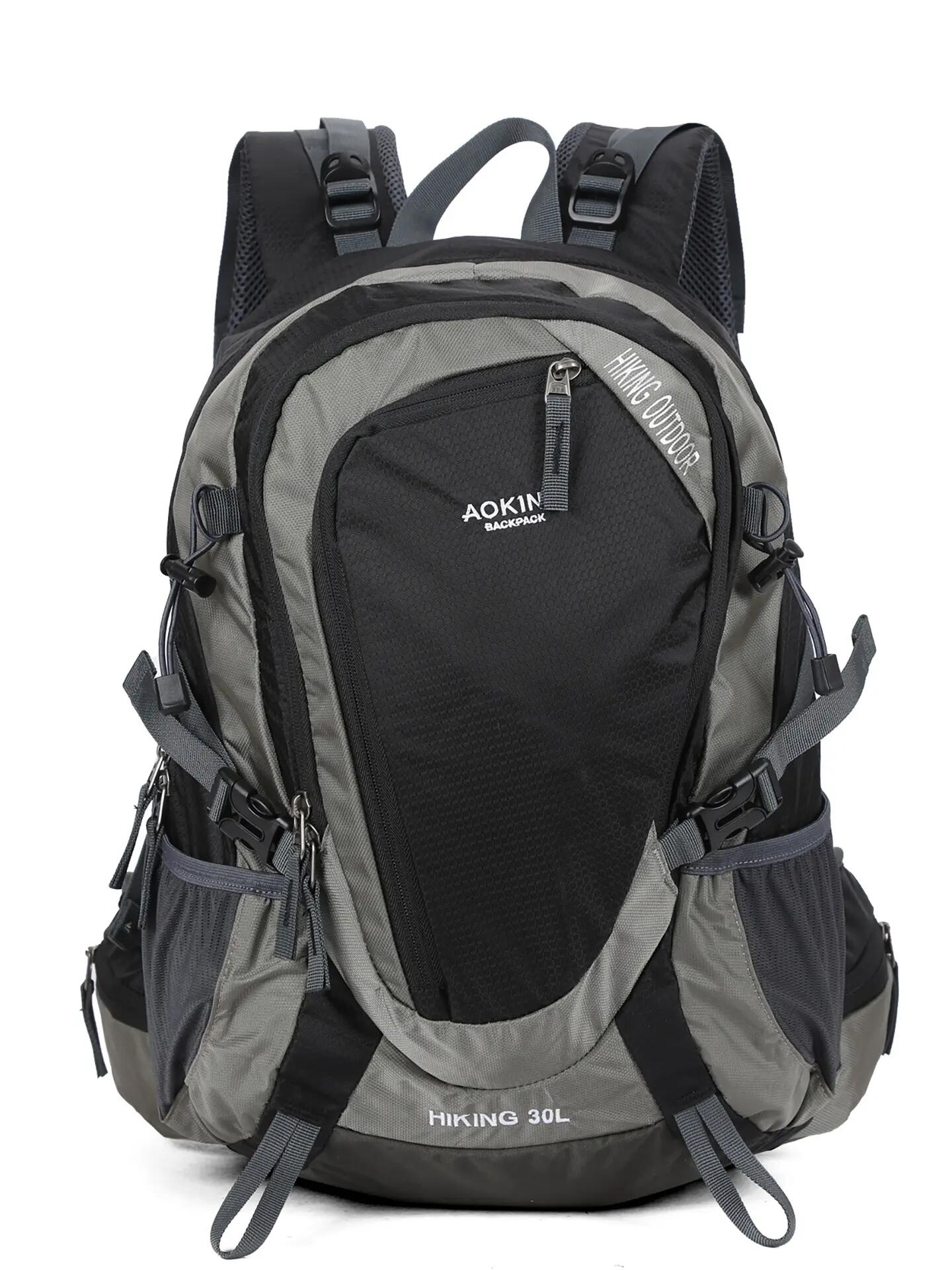 Aoking Rucksack Schwarz Unisex 30L - Polyester mit Reißverschluss und Taschen 6/12