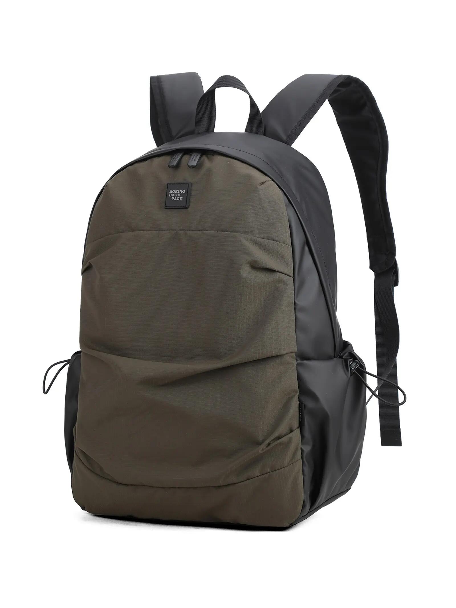 Sac à Dos Aoking Unisexe avec Fermeture Éclair - Polyester Noir Marron Vert 3/7