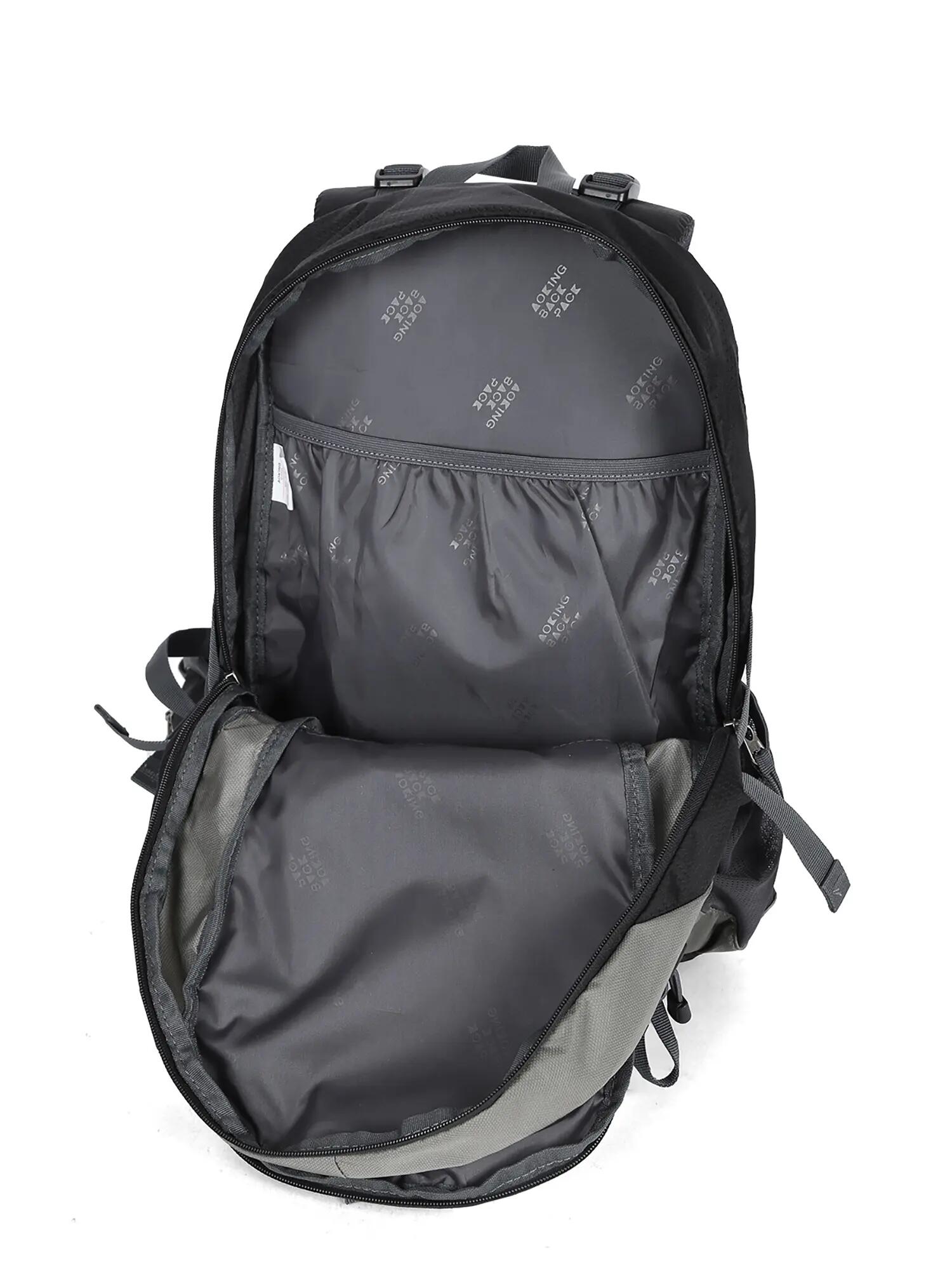 Aoking Rucksack Schwarz Unisex 30L - Polyester mit Reißverschluss und Taschen 5/12