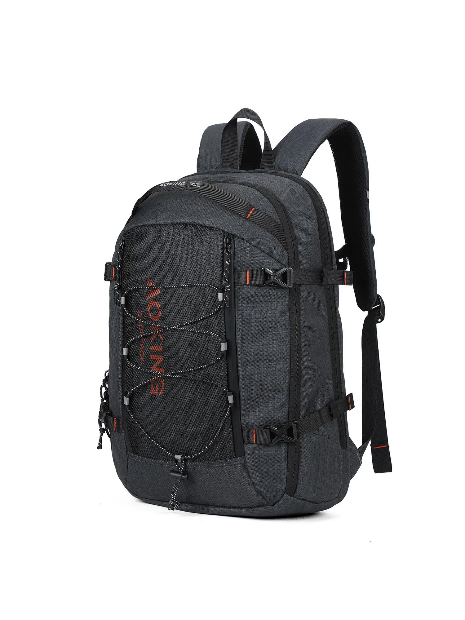 Aoking Riven Rucksack Unisex Grau Polyester - 3 Fächer mit Reißverschluss 2/6