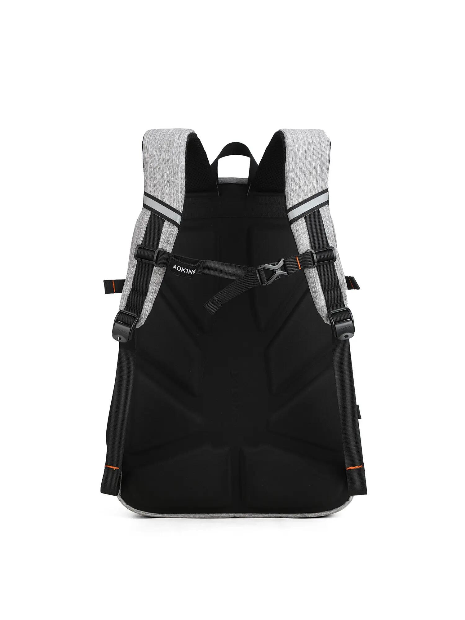 Aoking Sac à Dos Unisexe Gris Polyester - Fermeture Zip 3 Compartiments 4/6