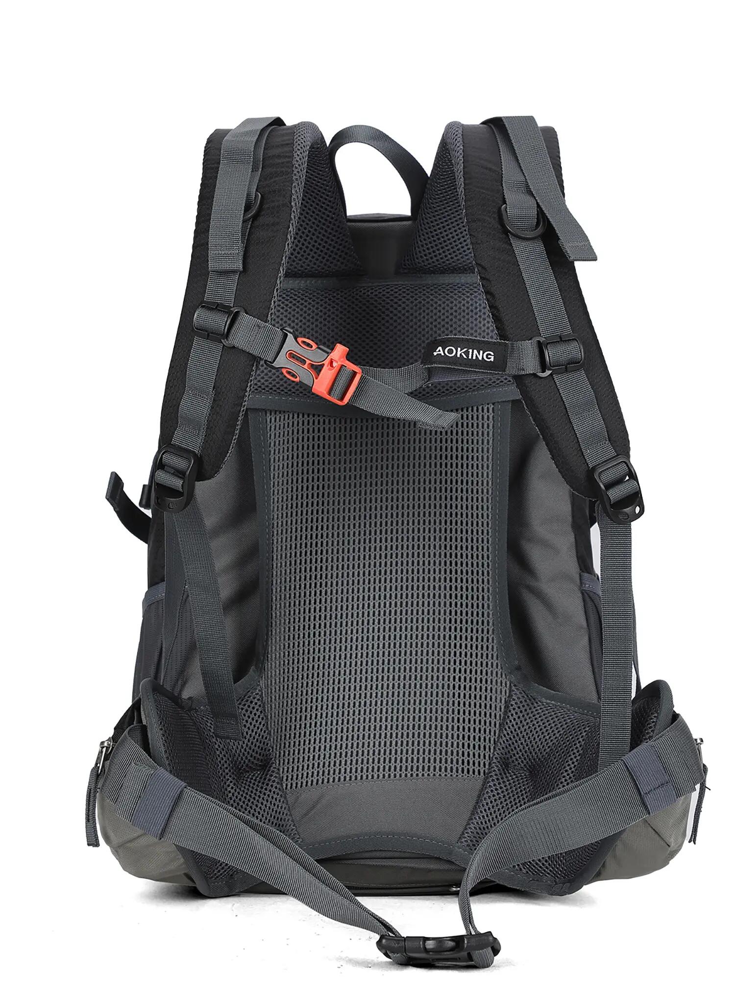 Aoking Rucksack Schwarz Unisex 30L - Polyester mit Reißverschluss und Taschen 4/12