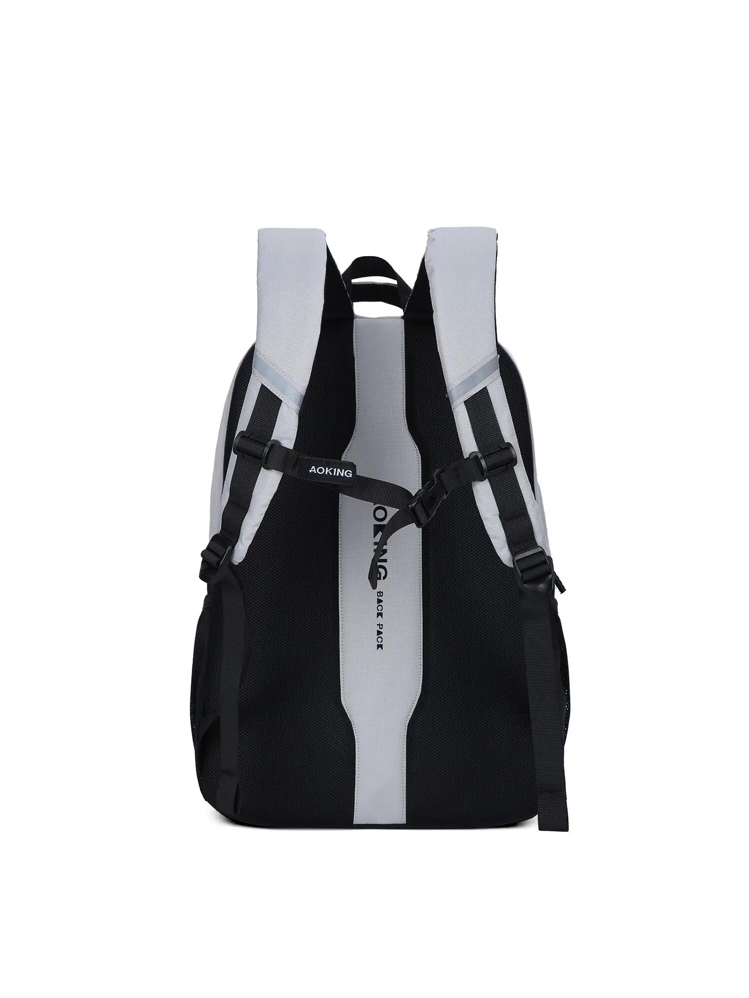 Aoking Zaino Unisex Nero con Zip - Poliestere Casual 4/6