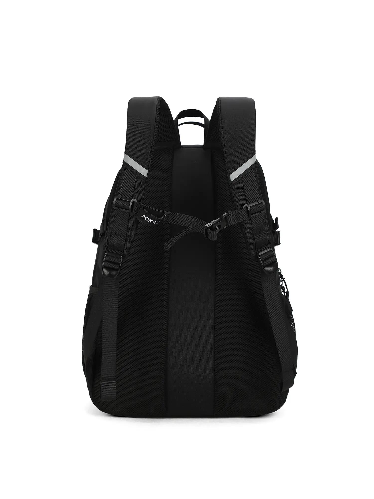 Aoking Unisex Rugzak Zwart met Rits - Polyester 35x49 cm 4/6