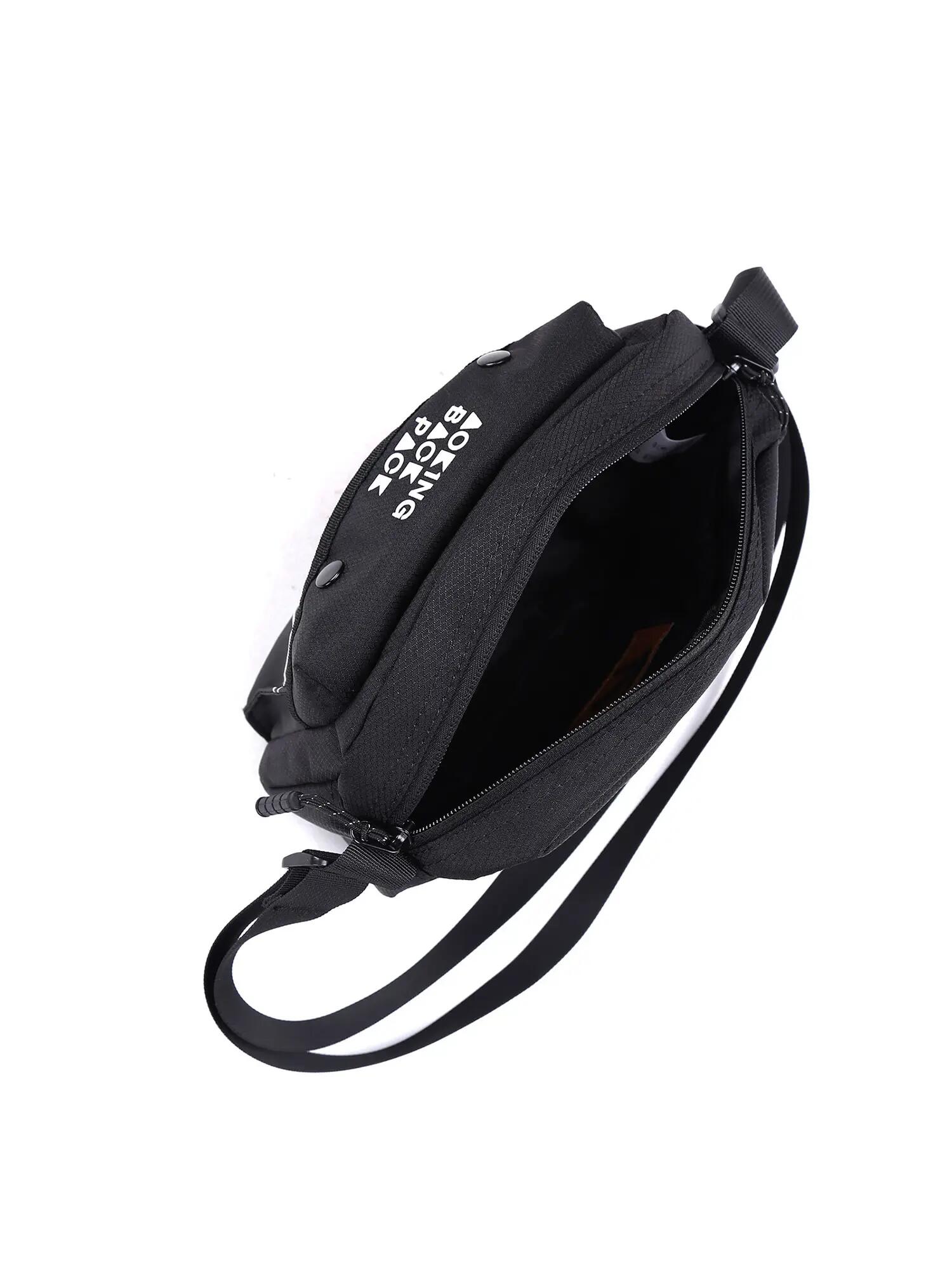 Aoking Schoudertas Unisex Grijs Zwart met Rits en Verstelbare Draagband 5/6