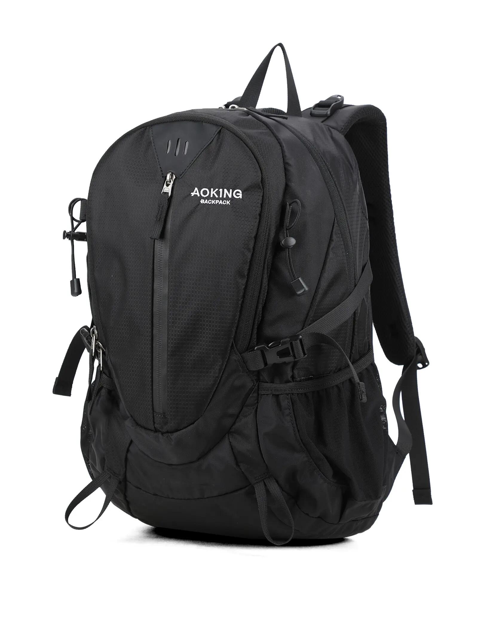 Aoking Rucksack Schwarz Unisex mit Reißverschluss - Polyester 29x20x45 cm 2/6