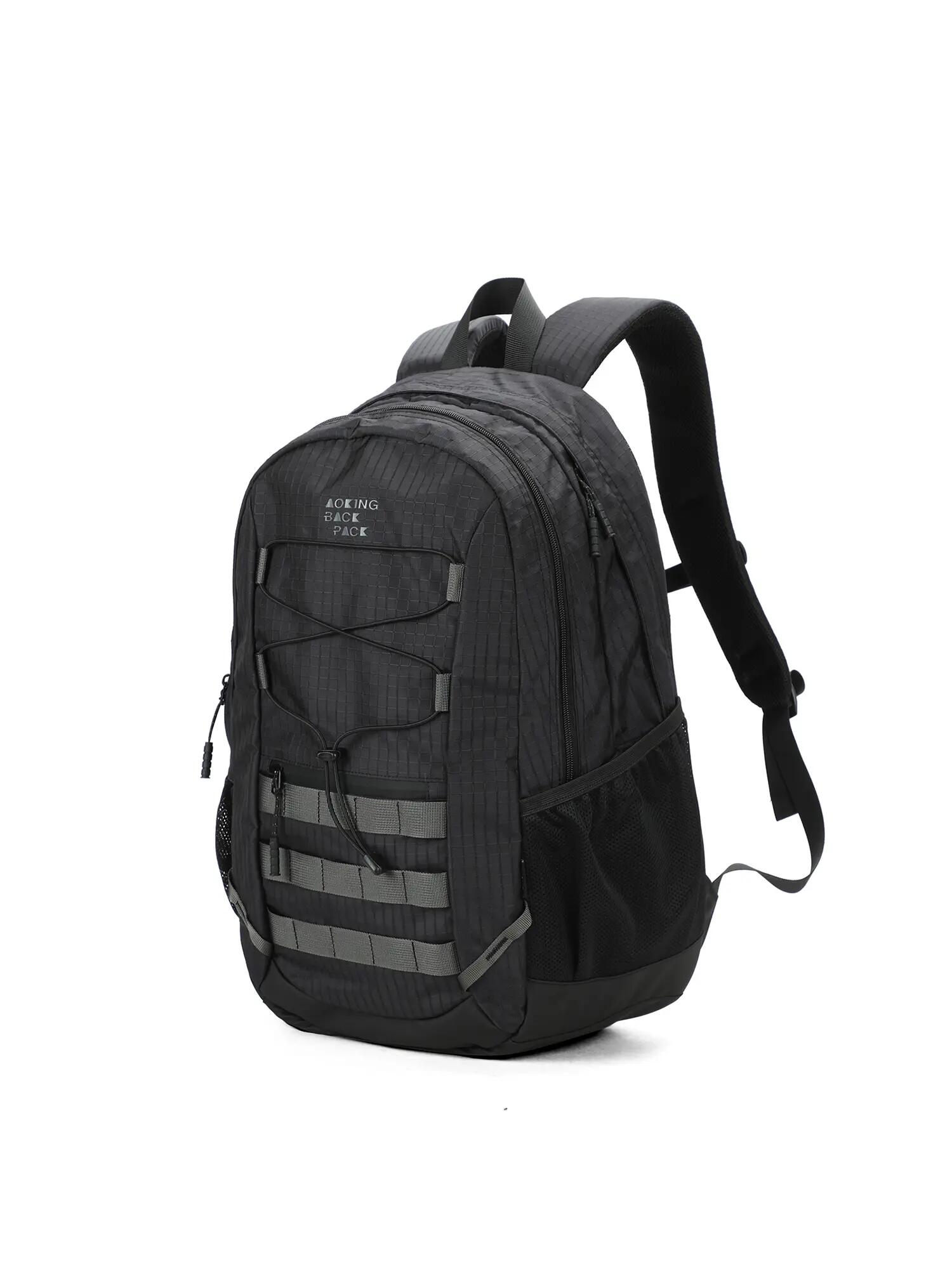 Sac à Dos Aoking Unisexe Noir Polyester - Fermeture Zip Poches 2/6
