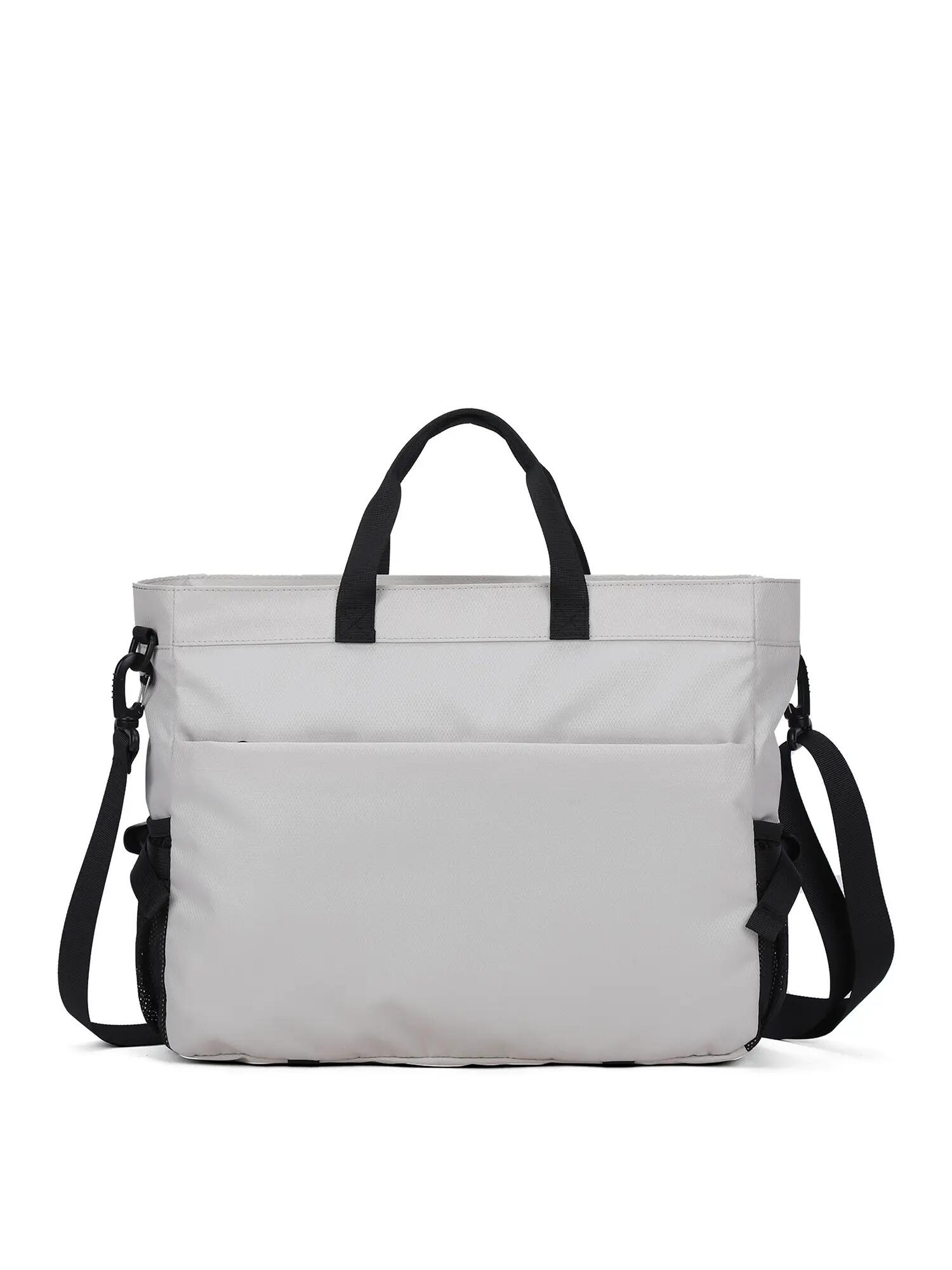 Bolsa de Hombro Unisex Gris Negro con Cierre de Cremallera y Correa Desmontable 4/6