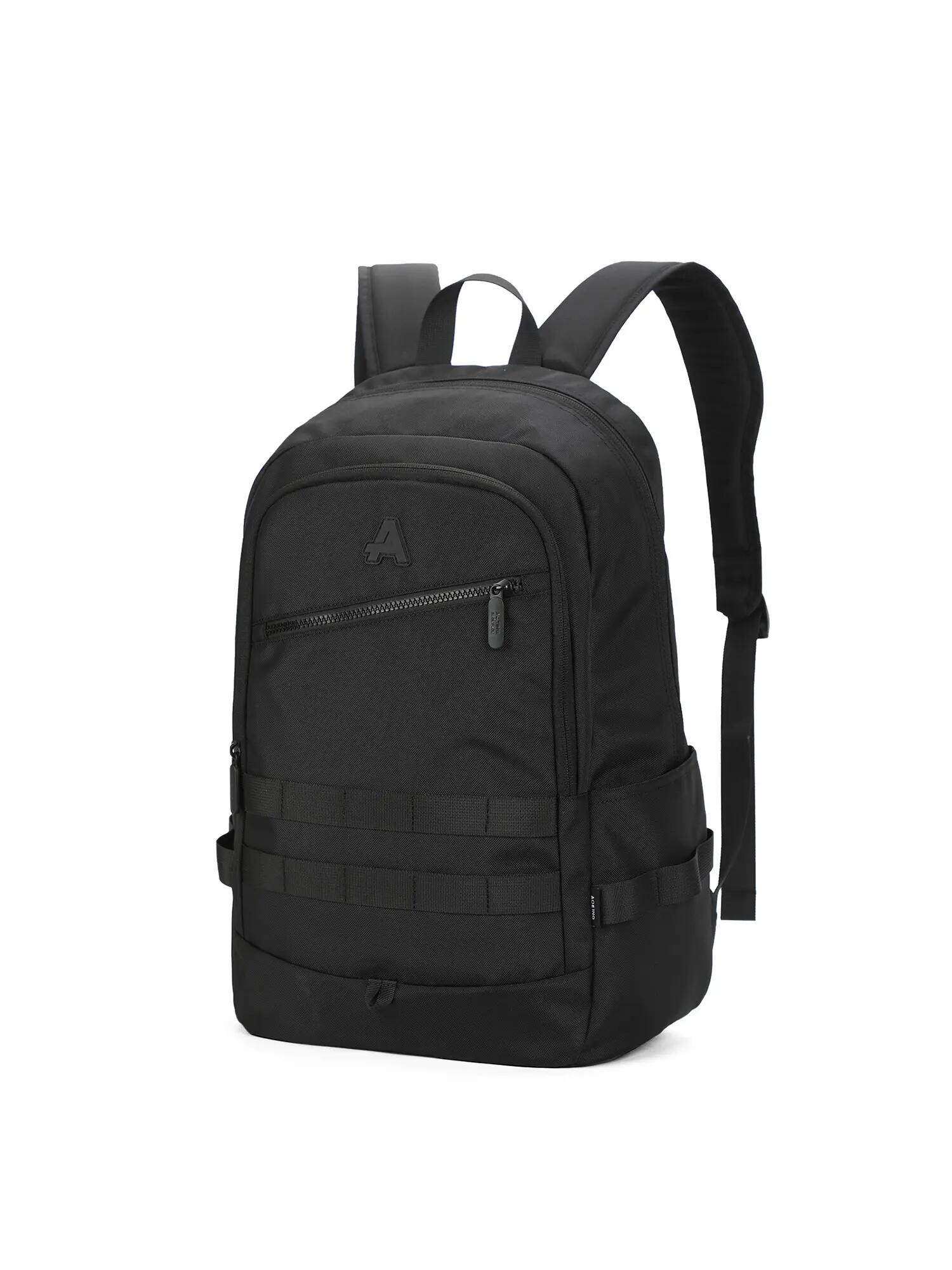 Zaino Aoking Nero Unisex con Zip - Poliestere Casual 2/6