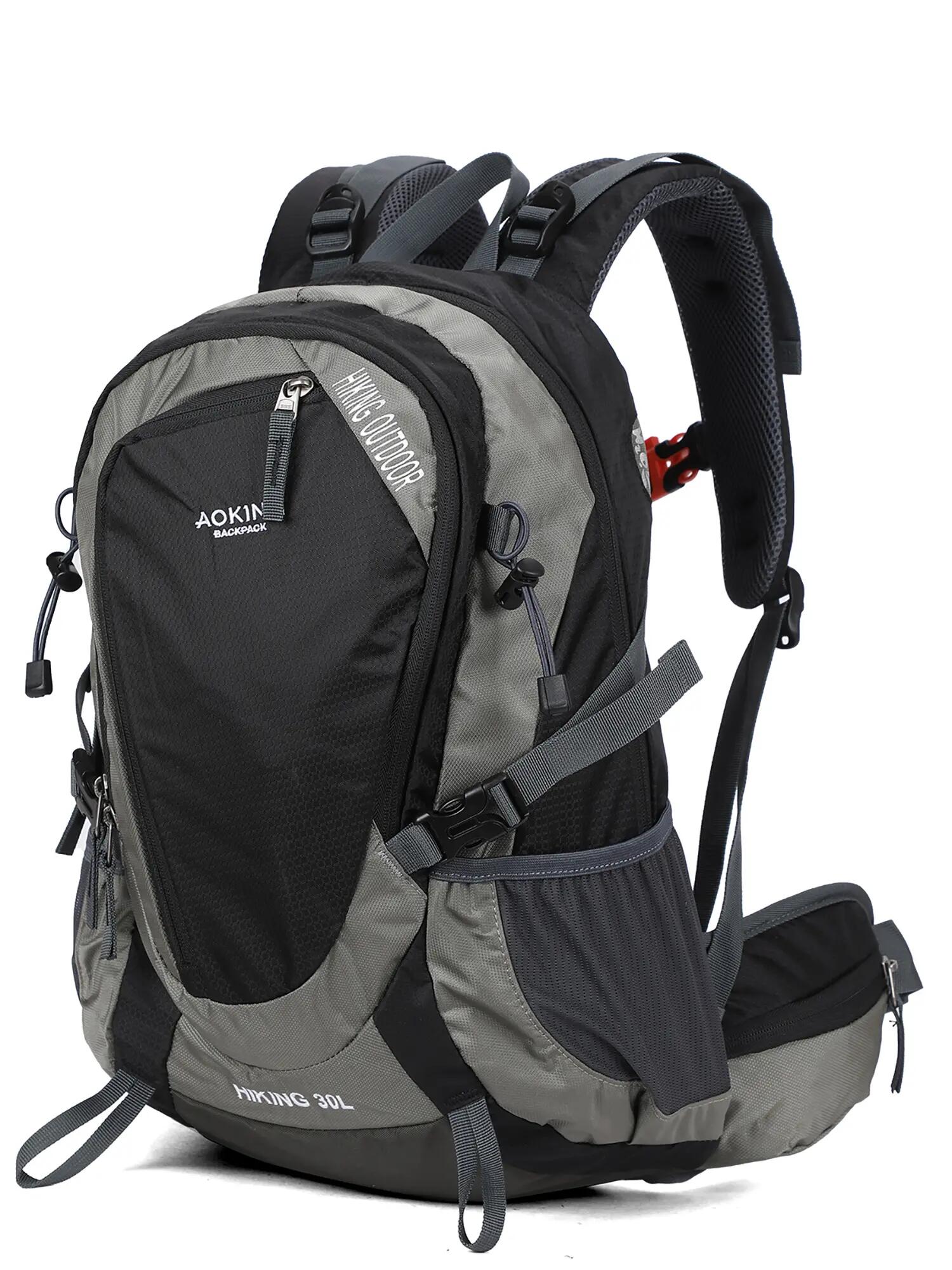 Aoking Rucksack Schwarz Unisex 30L - Polyester mit Reißverschluss und Taschen 2/12