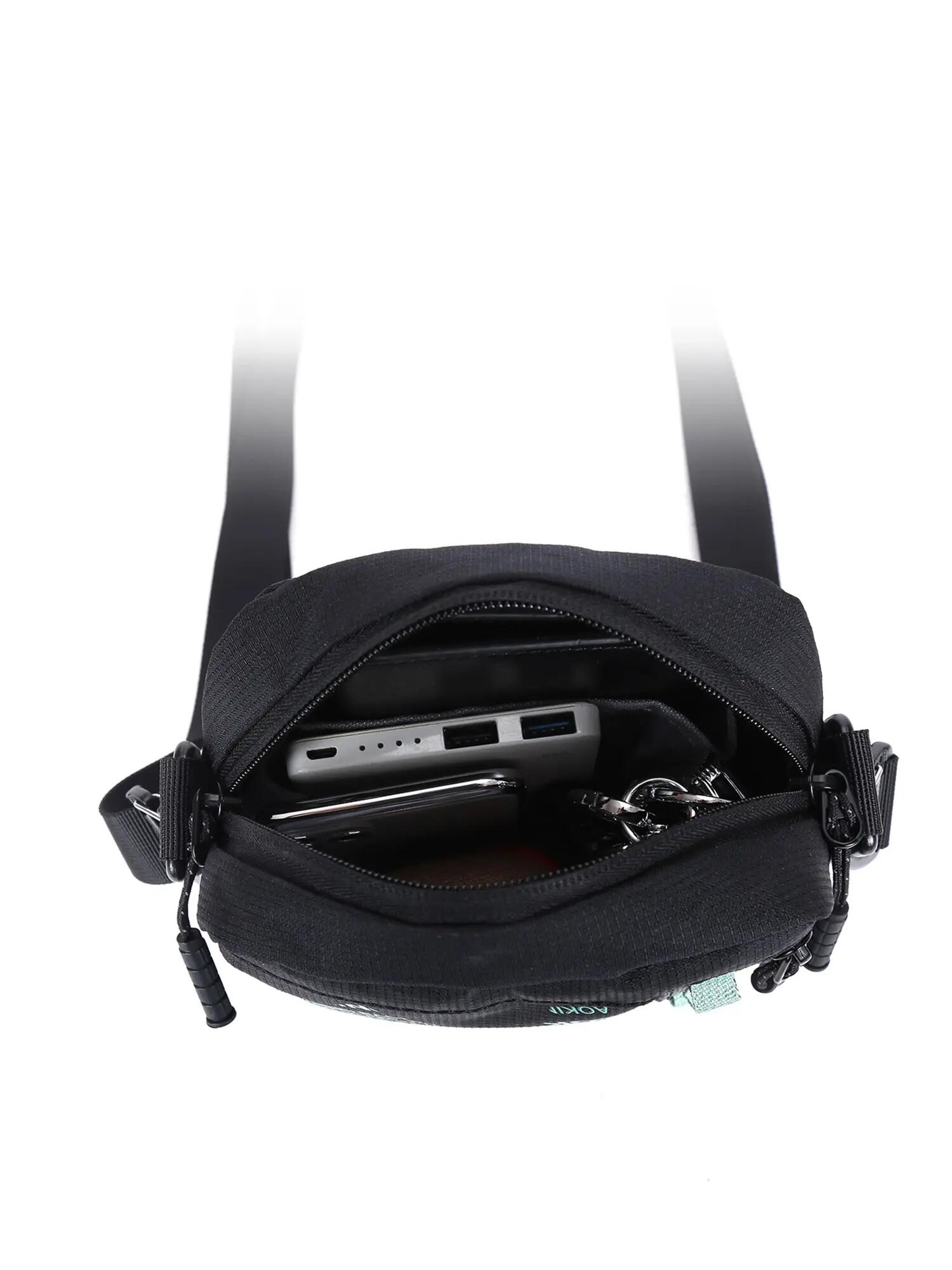 Aoking Eidos Unisex Schultertasche - Polyester Schwarz mit Reißverschluss 7/7