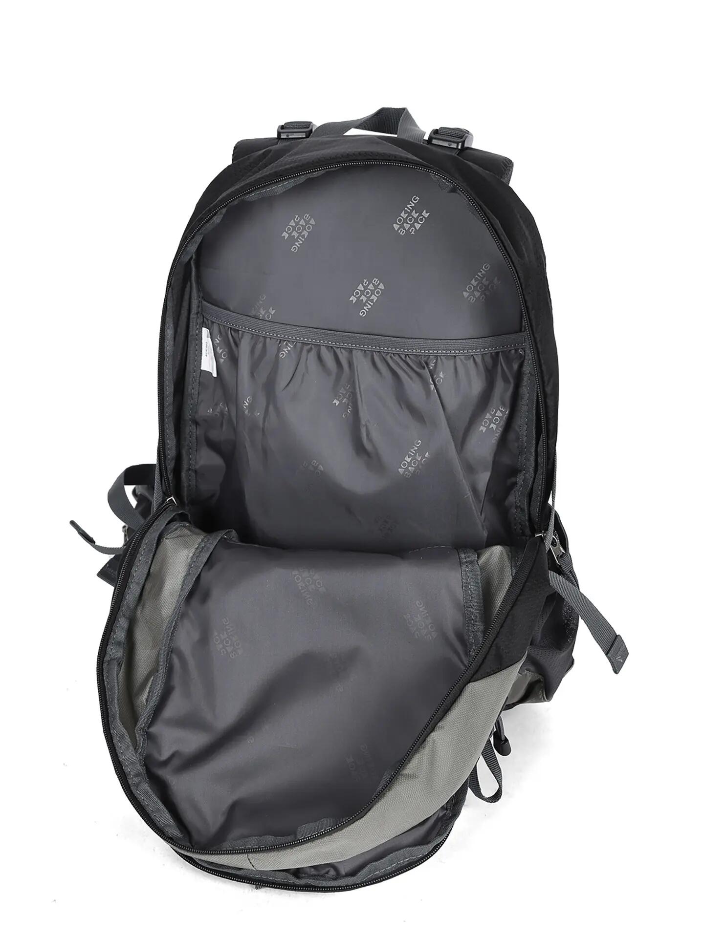 Aoking Rucksack Schwarz Unisex 30L - Polyester mit Reißverschluss und Taschen 12/12