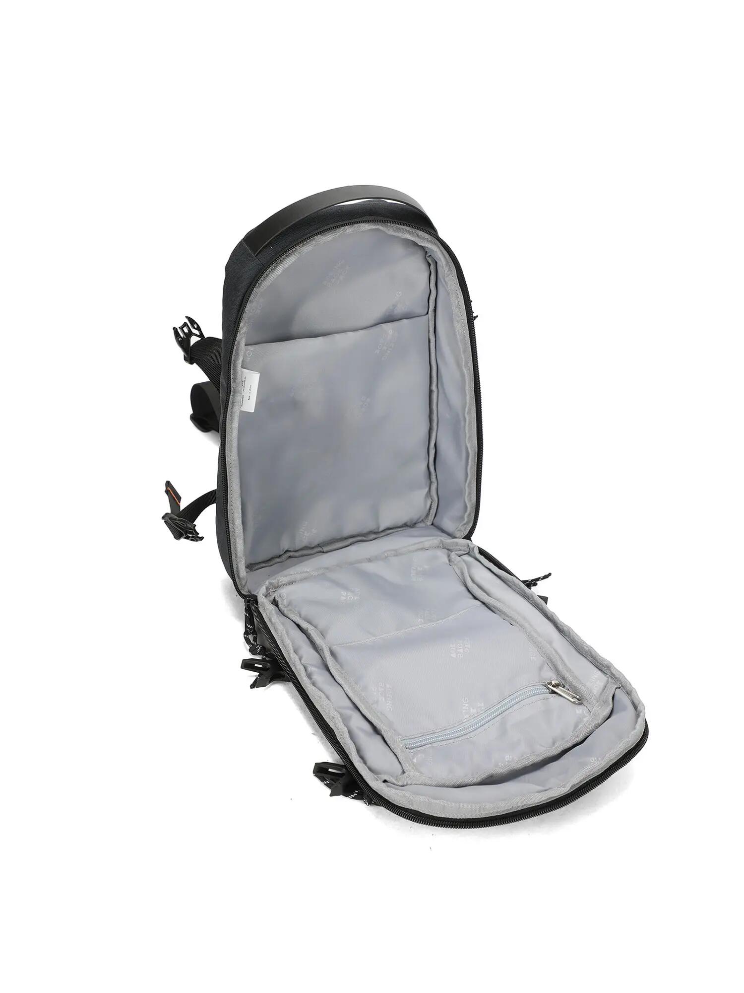 Marsupio Unisex Aoking Axton Ultra Sling Bag Grigio Nero Zip 5/6
