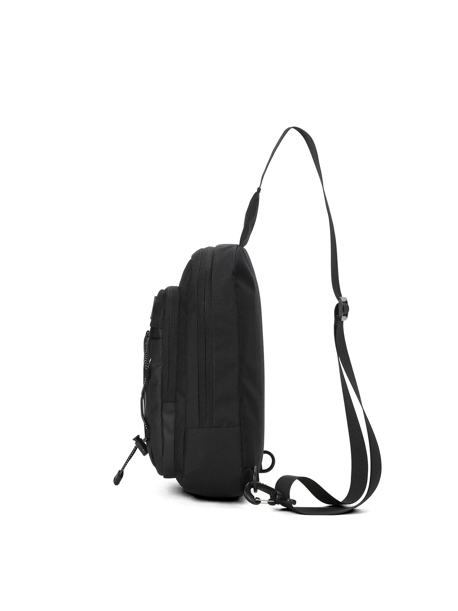 Aoking Unisex Schoudertas Grijs Zwart - Ritssluiting 3/6