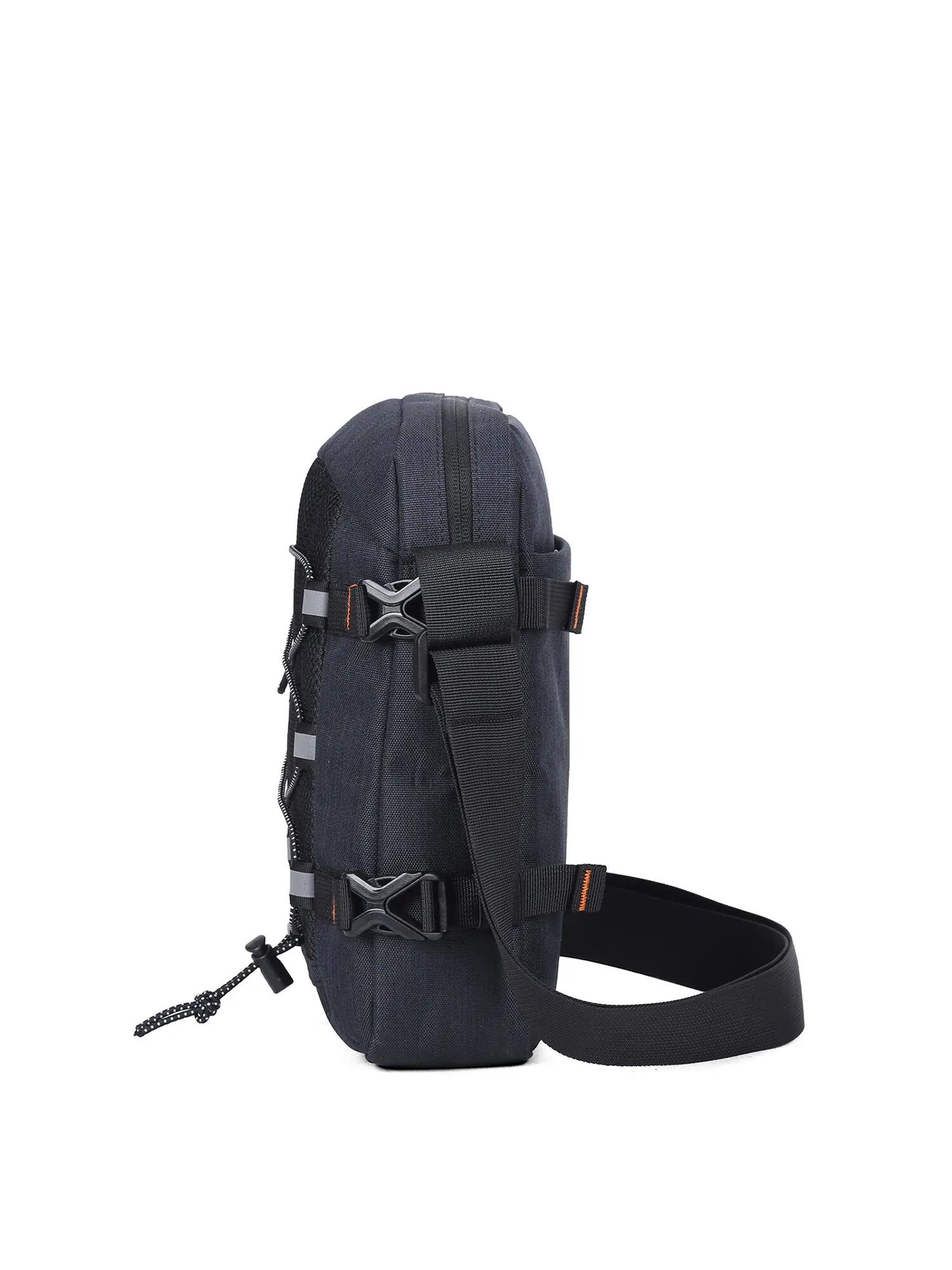 Aoking Umhängetasche Unisex Schwarz - Reißverschluss Verstellbarer Riemen 3/6