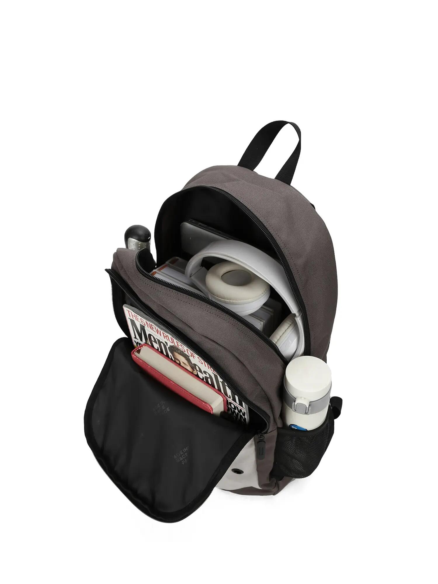 Zaino Aoking Novara Plus Unisex - Poliestere Nero Grigio Verde 5/6