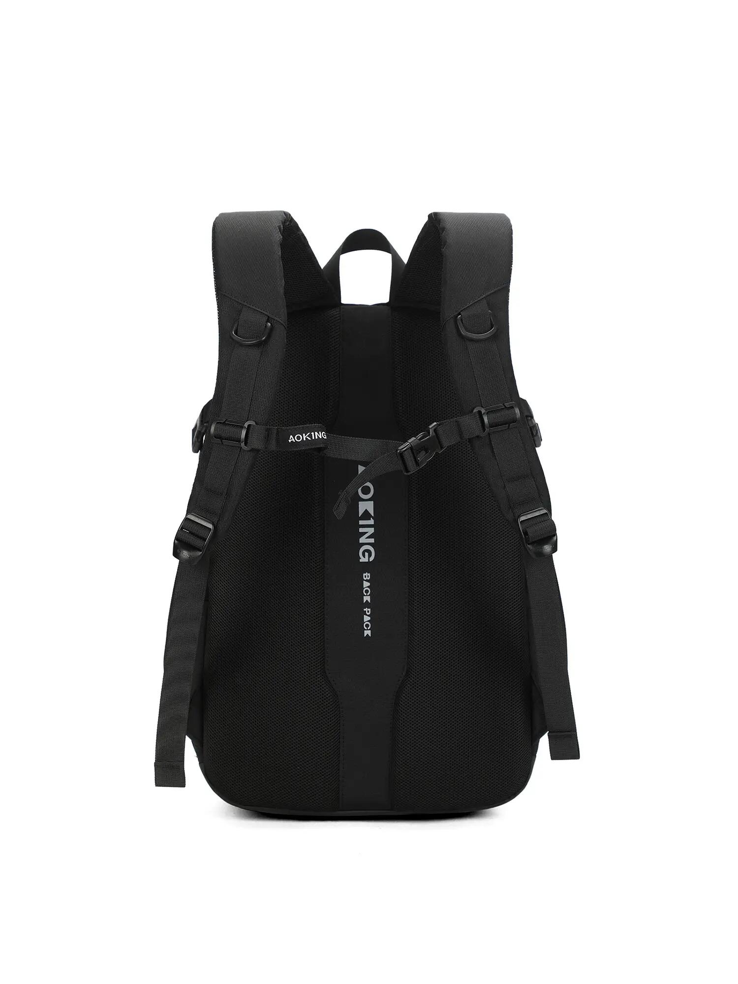 Aoking Batoh Unisex Šedočerný - Polyester se Zipem a Kapsami 4/6
