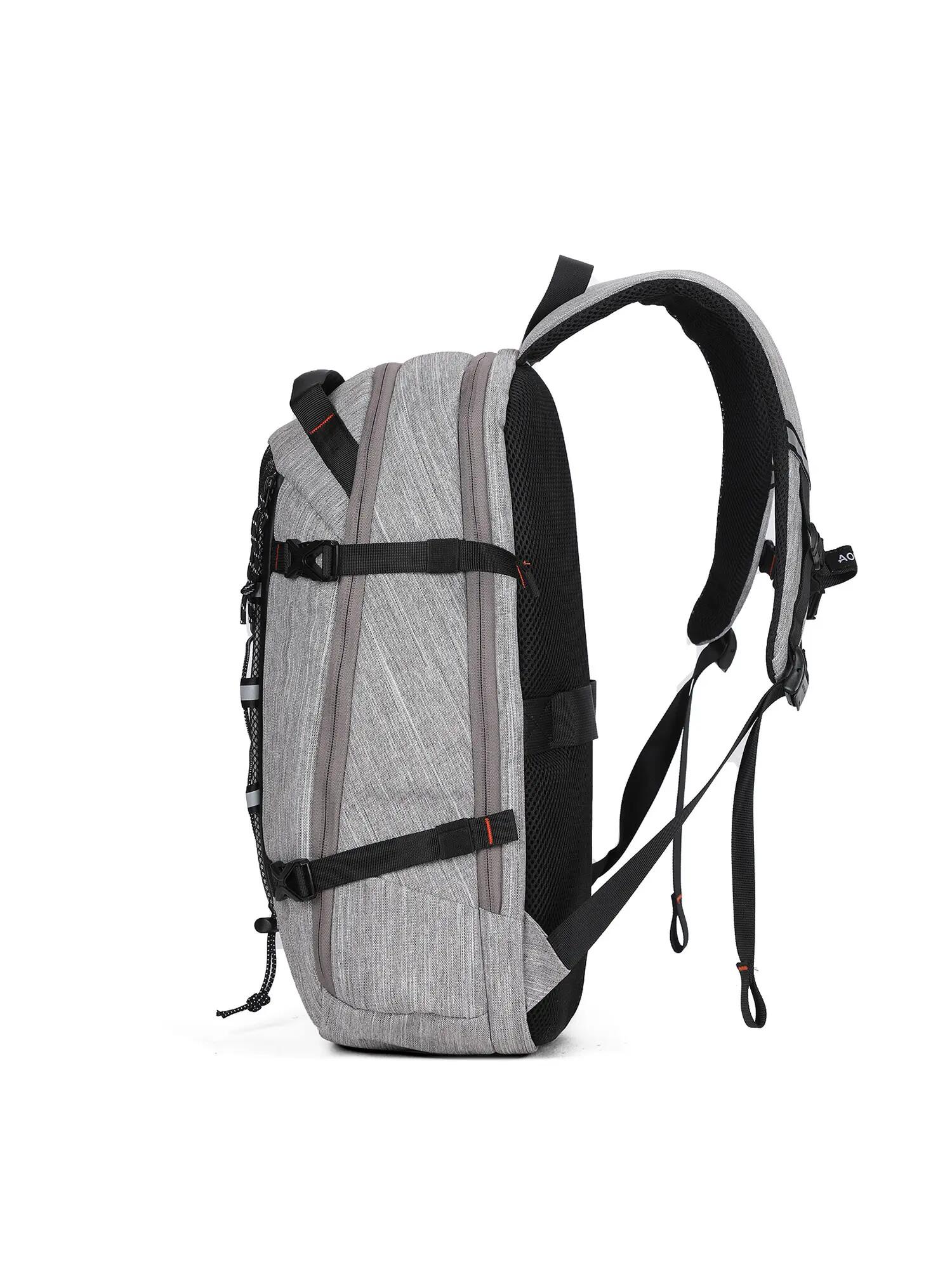 Aoking Riven Unisex Batoh Šedý Polyester - 3 Oddíly se Zipem 3/6
