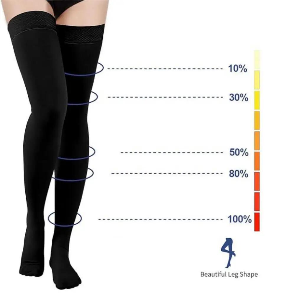 Lot de 3 paires de chaussettes de compression noires, hautes et confortables, id 2/7