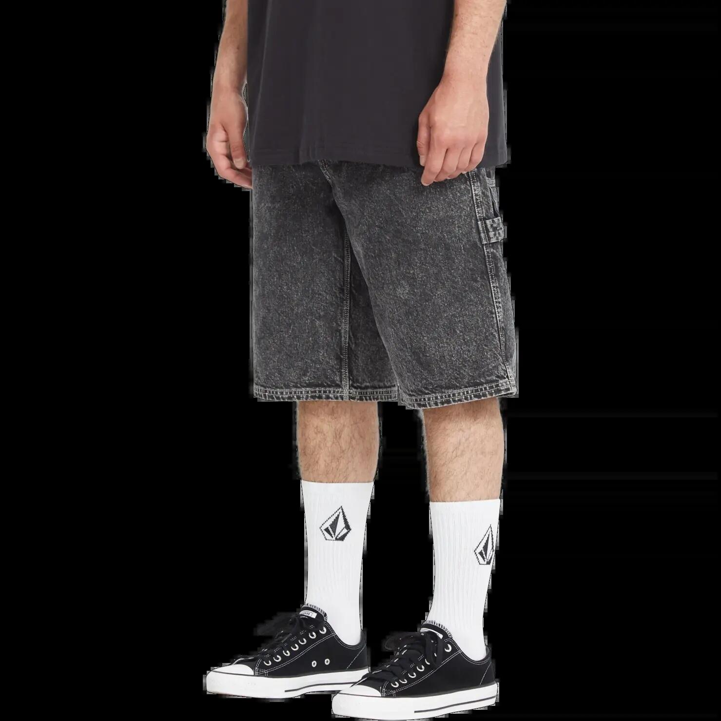 Volcom Labored Denim Utility Shorts Light Acid Black 5/5