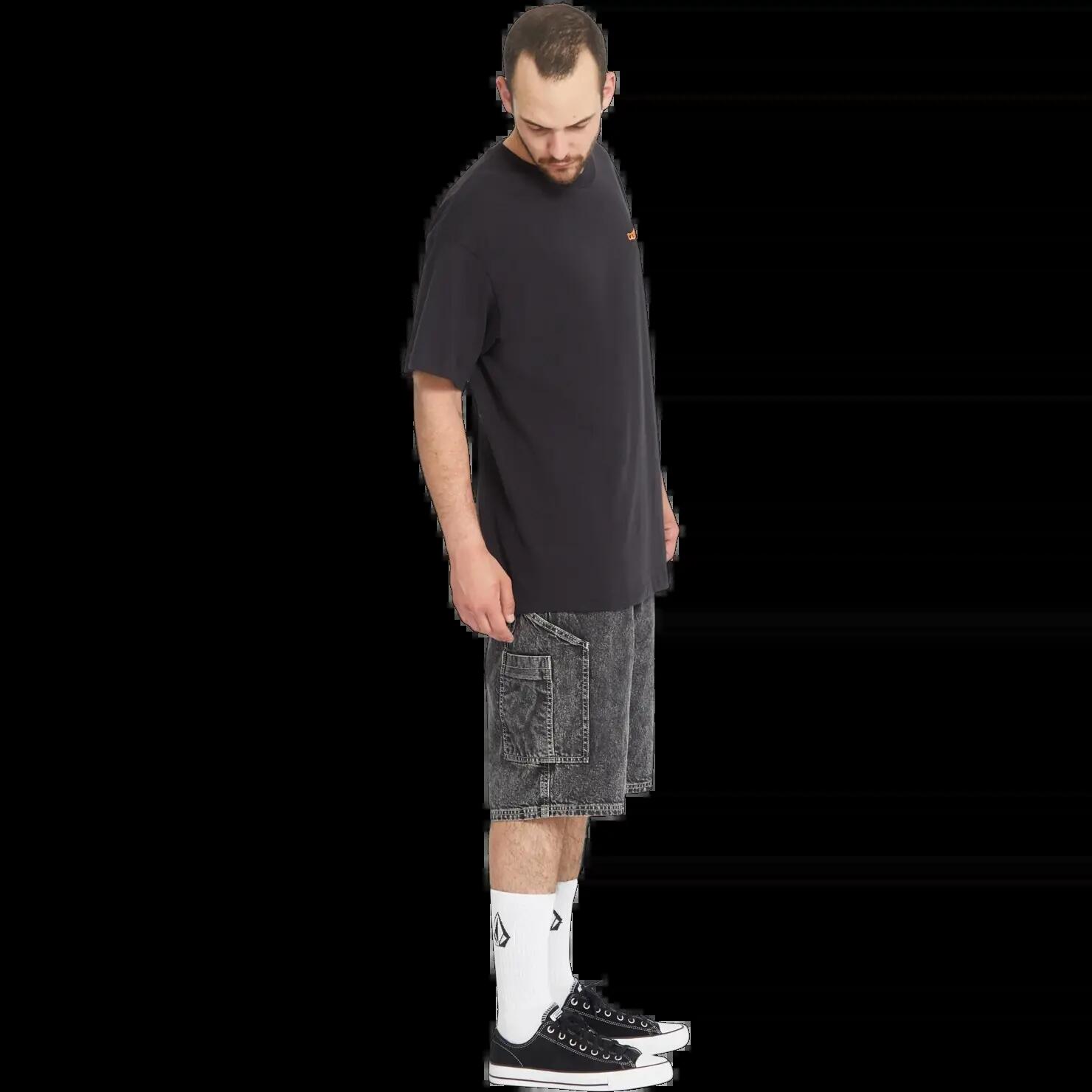 Volcom Labored Denim Utility Shorts Light Acid Black 4/5