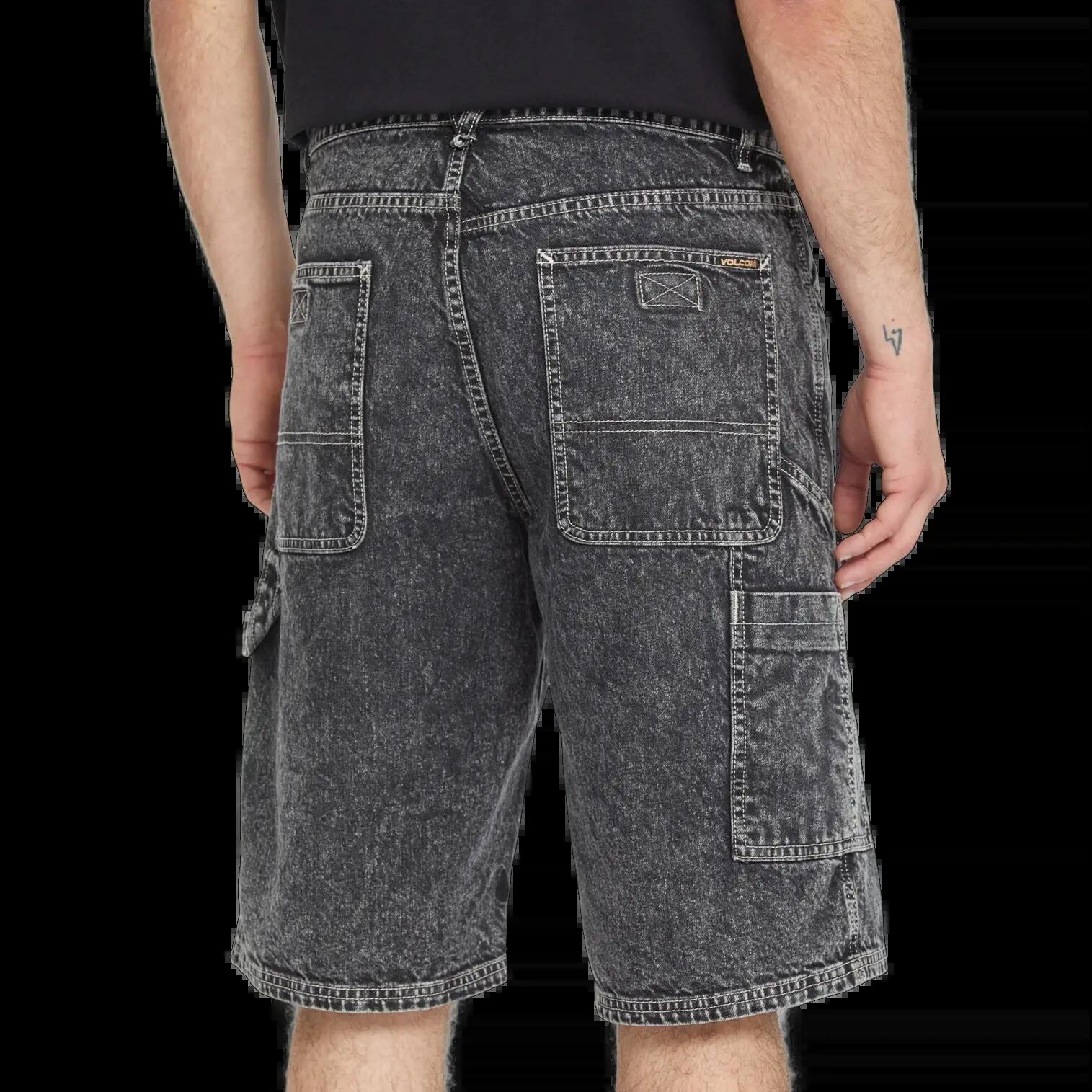 Volcom Labored Denim Utility Shorts Light Acid Black 3/5