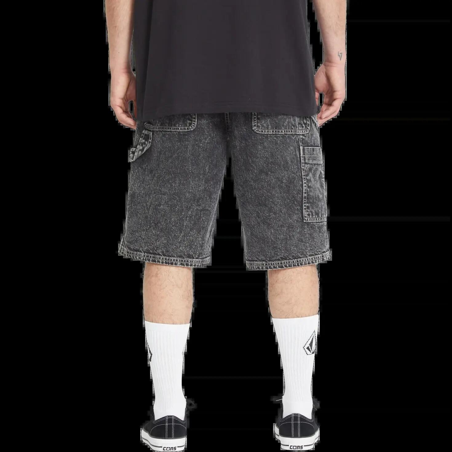 Volcom Labored Denim Utility Shorts Light Acid Black 2/5