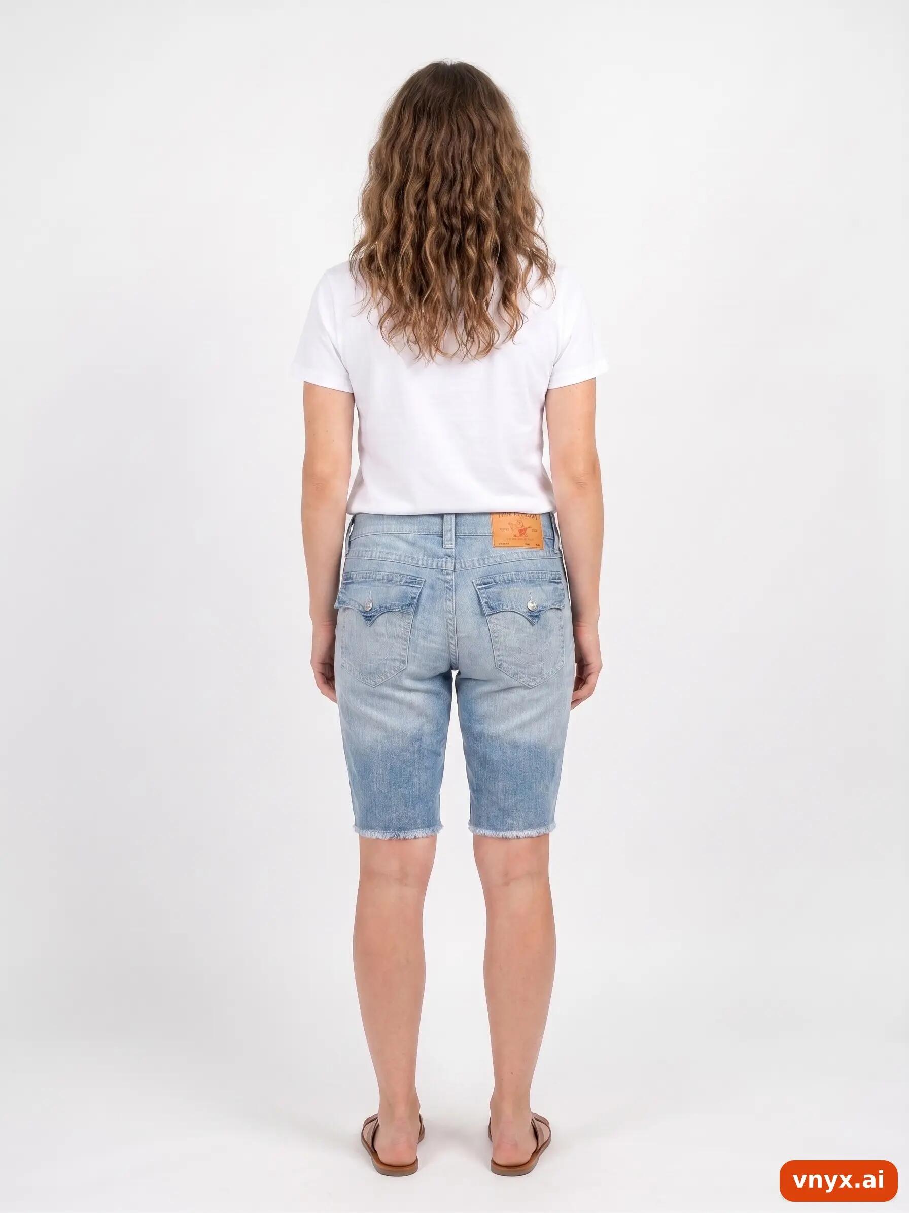 Second Life - Vintage True Religion Light Blue Shorts Women W33 4/6