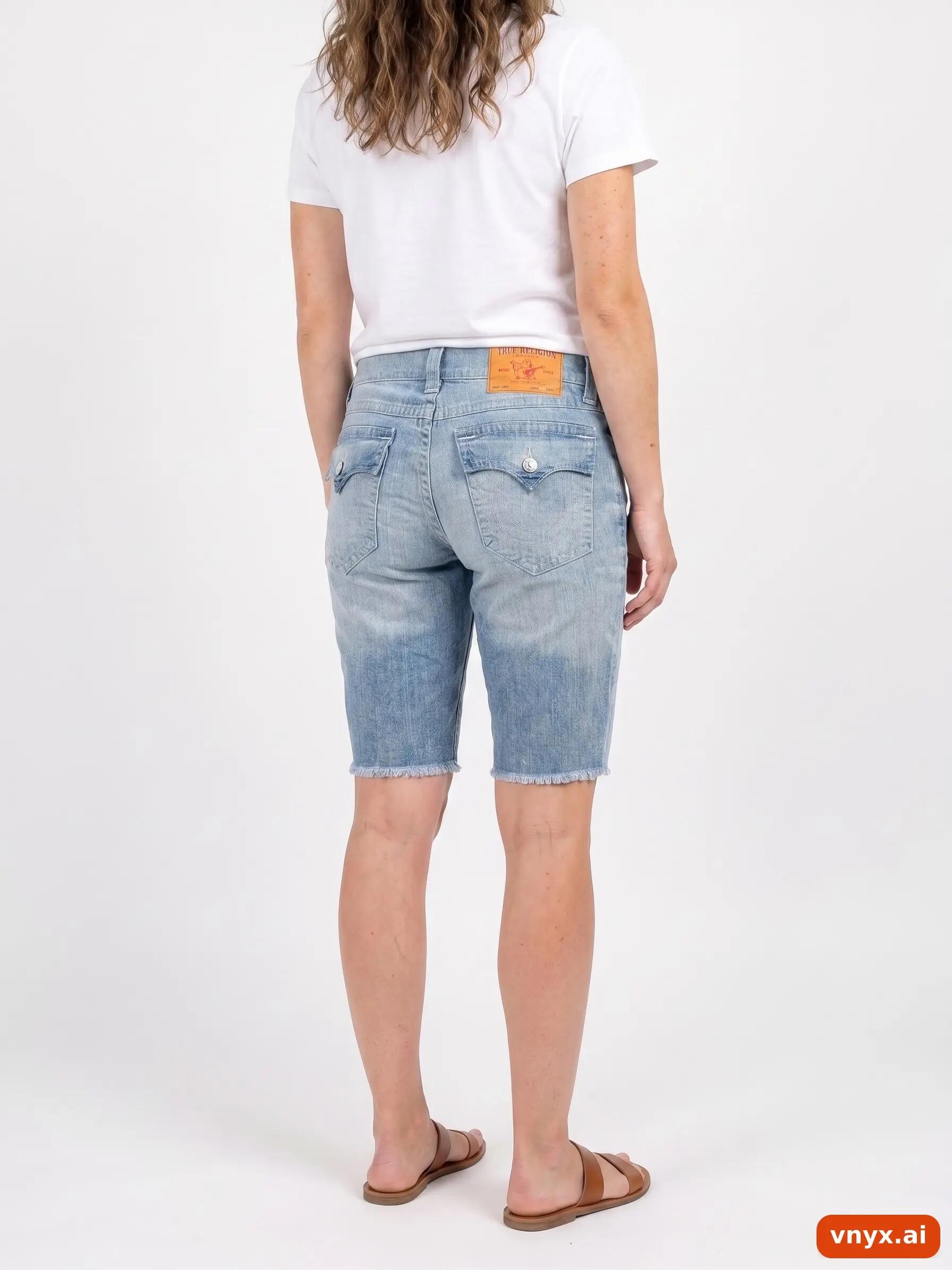 Second Life - Vintage True Religion Light Blue Shorts Women W33 2/6