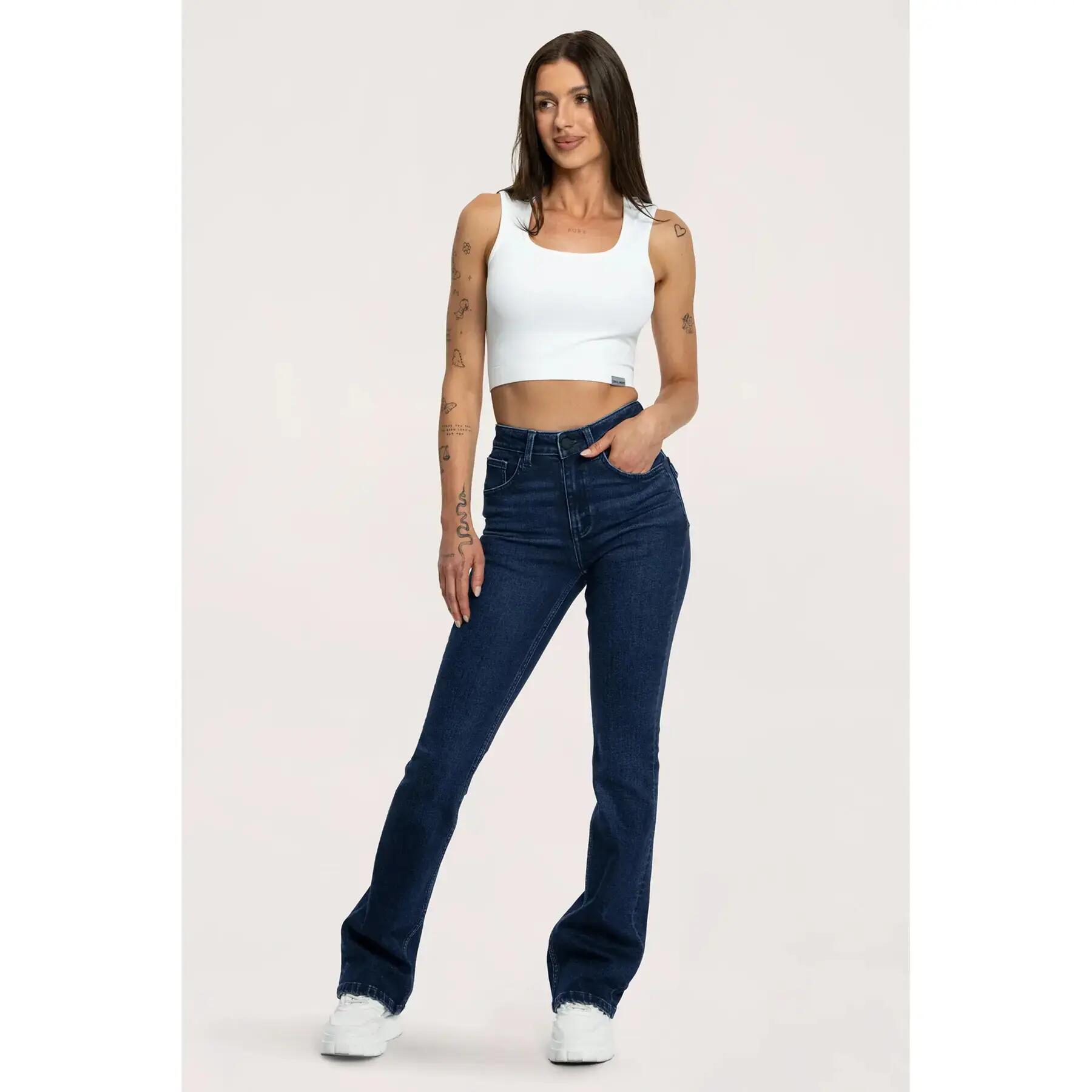 Damen Flare Jeans Gym Glamour Push Up 5/7