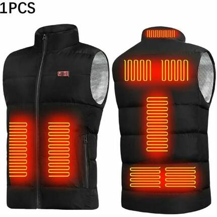Veste chauffante électrique，Chauffage 9 zones, 3 niveaux de température, chargem